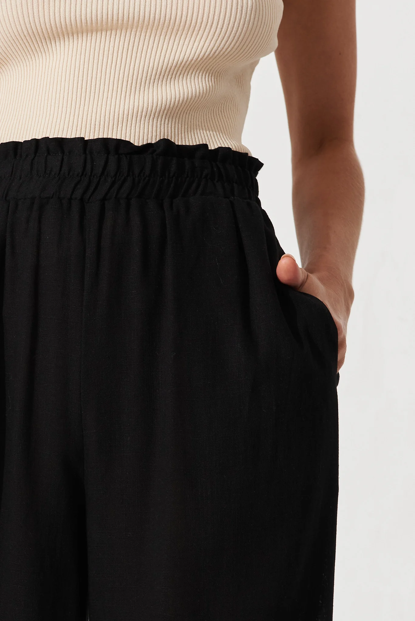 Nicole Pant In Black Linen Blend - Image 5