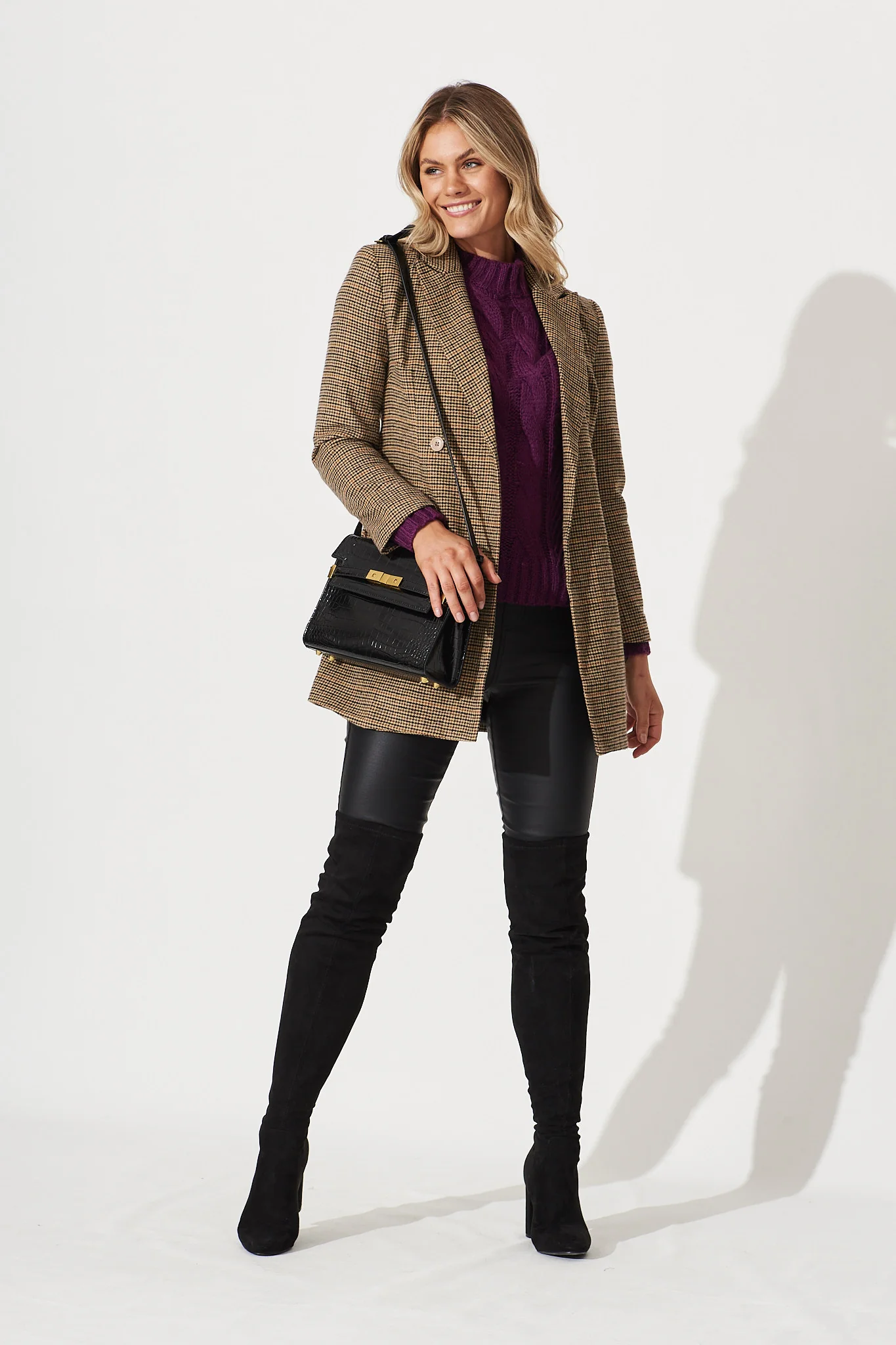 Notting Knit In Dark Purple - Image 2