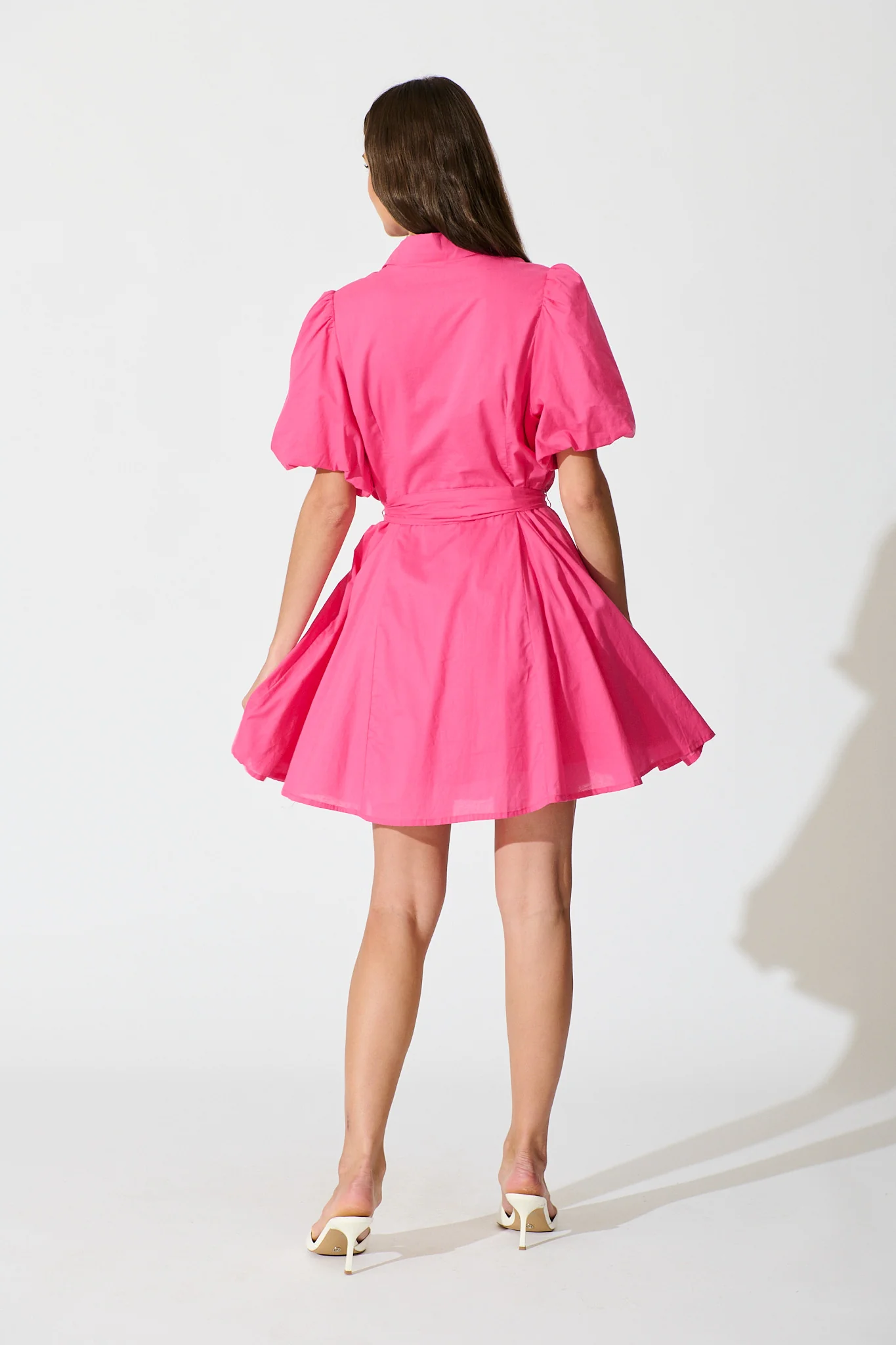 Ocea Shirt Dress In Hot Pink - Image 8
