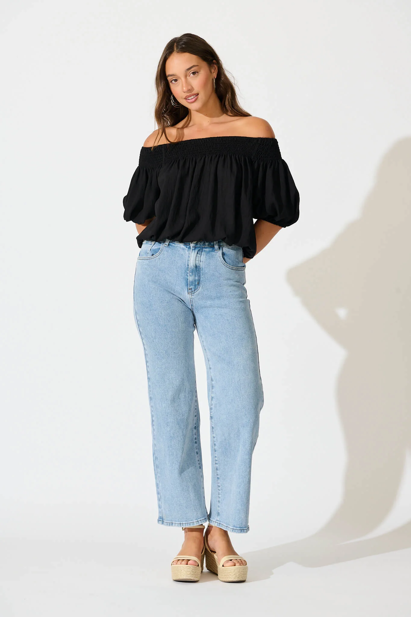 Ocean Road High Rise Wide Leg Jean in Light Blue Denim - Image 8