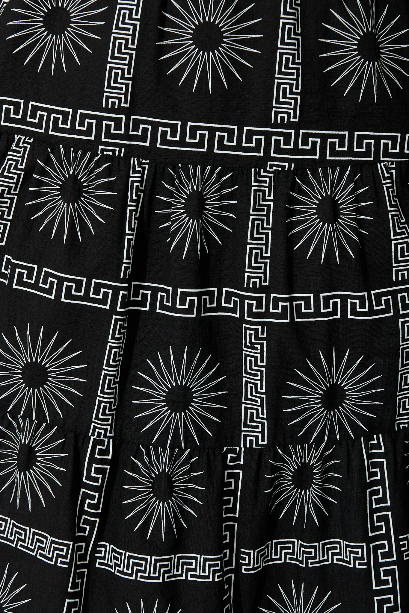 Oden Midi Dress in Black Tile Print Cotton - Image 6