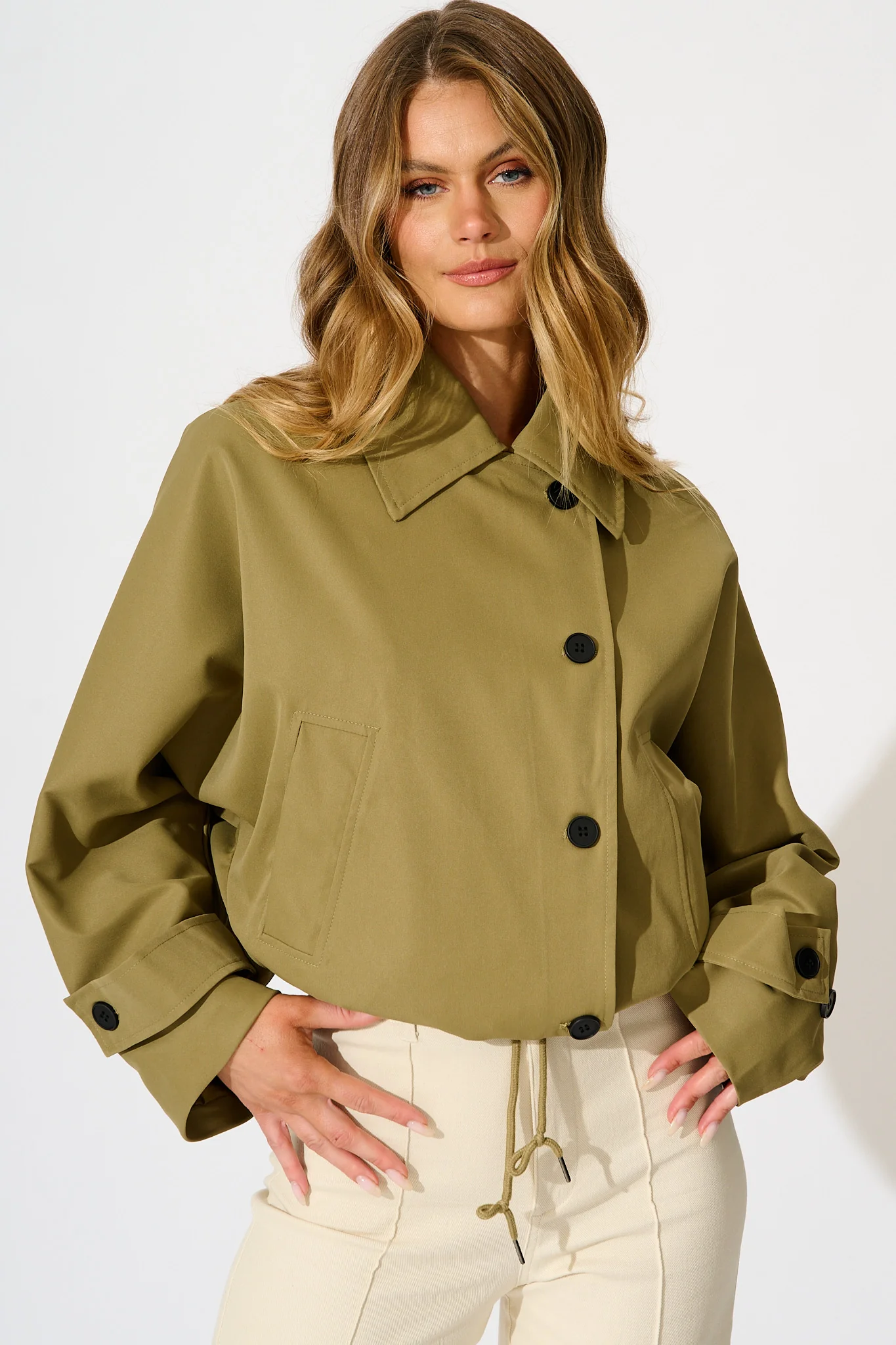 Olympia Jacket in Khaki - Image 2