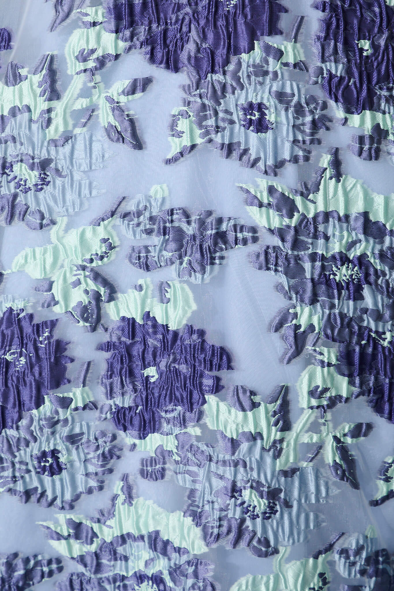 Opulence Midi Dress In Blue Floral Organza Jacquard - Image 14