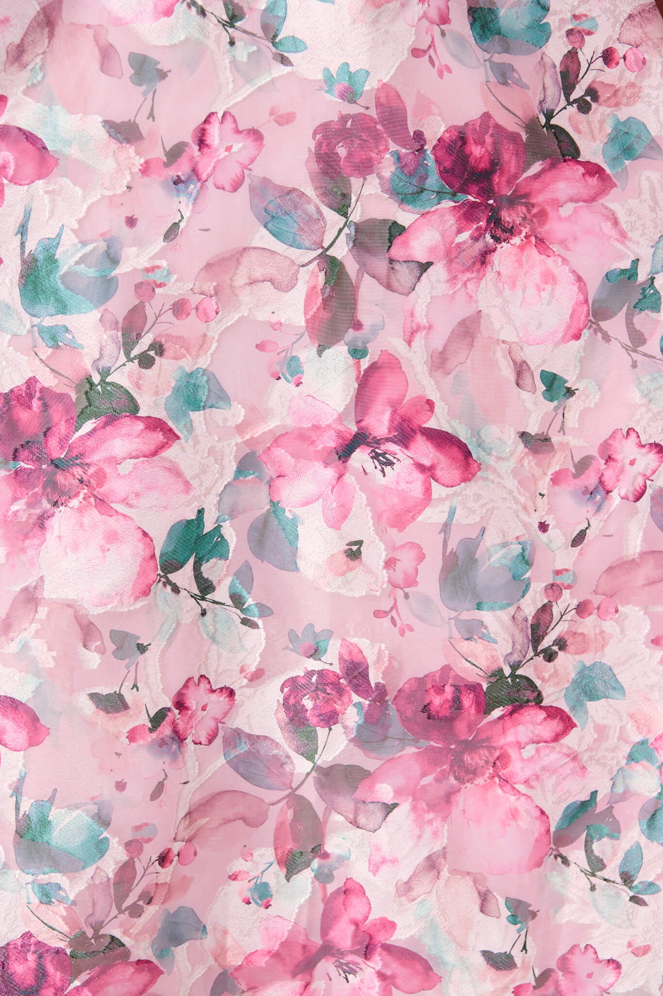 Opulence Midi Dress in Multi Pink Floral Organza - Image 10
