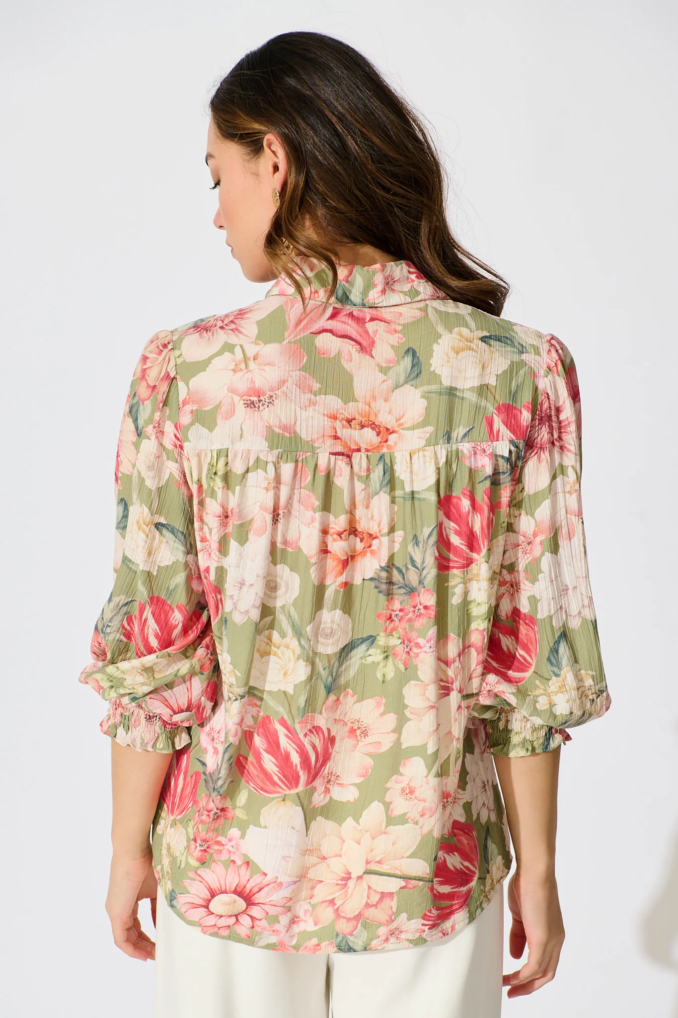 Orchard in Bloom Top in Sage with Blush Floral - Image 3