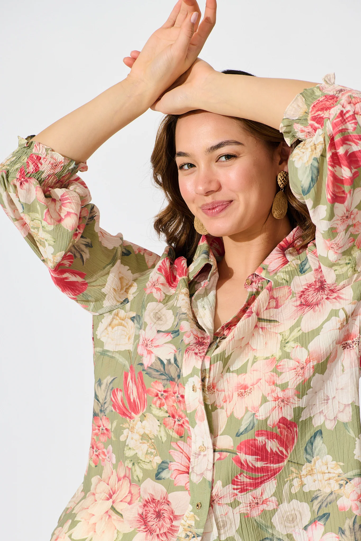 Orchard in Bloom Top in Sage with Blush Floral - Image 5