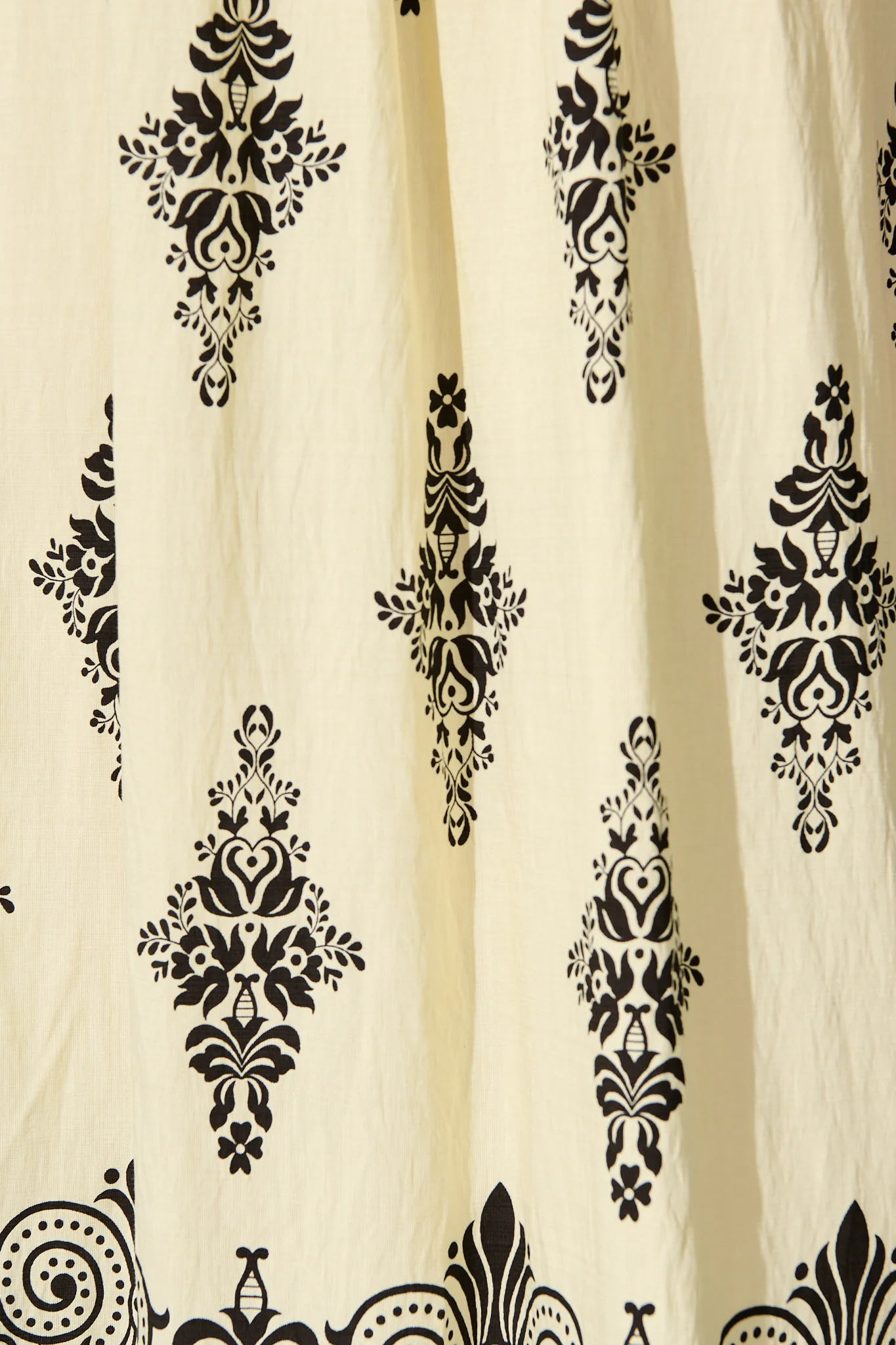 Ovina Maxi Sundress in Cream with Black Border Print Linen Blend - Image 6