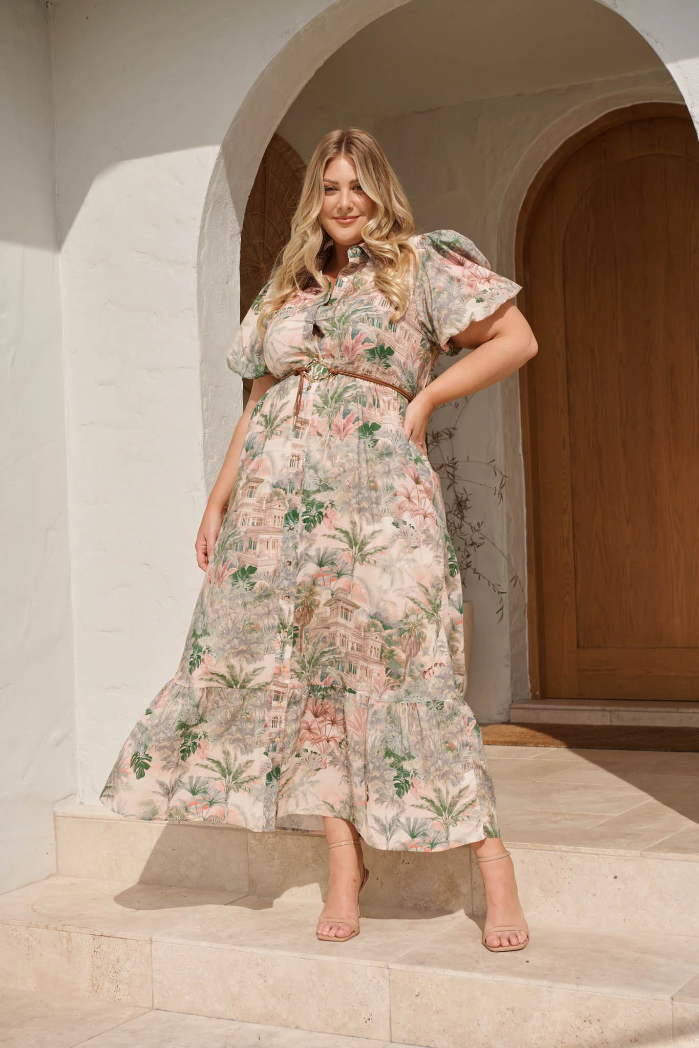 Palm Serenade Maxi Dress in Multi Palm Tree Print - Image 5