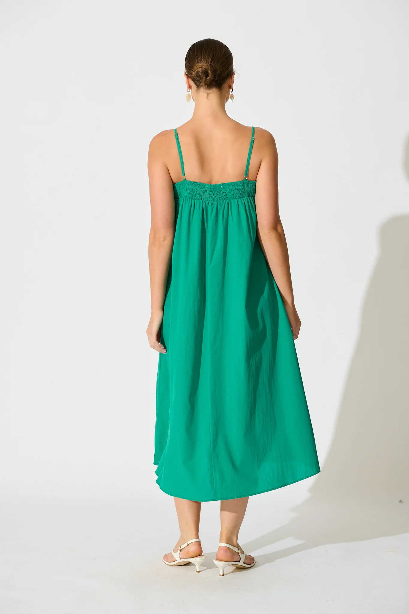 Palmera Midi Sundress in Teal Cotton - Image 8