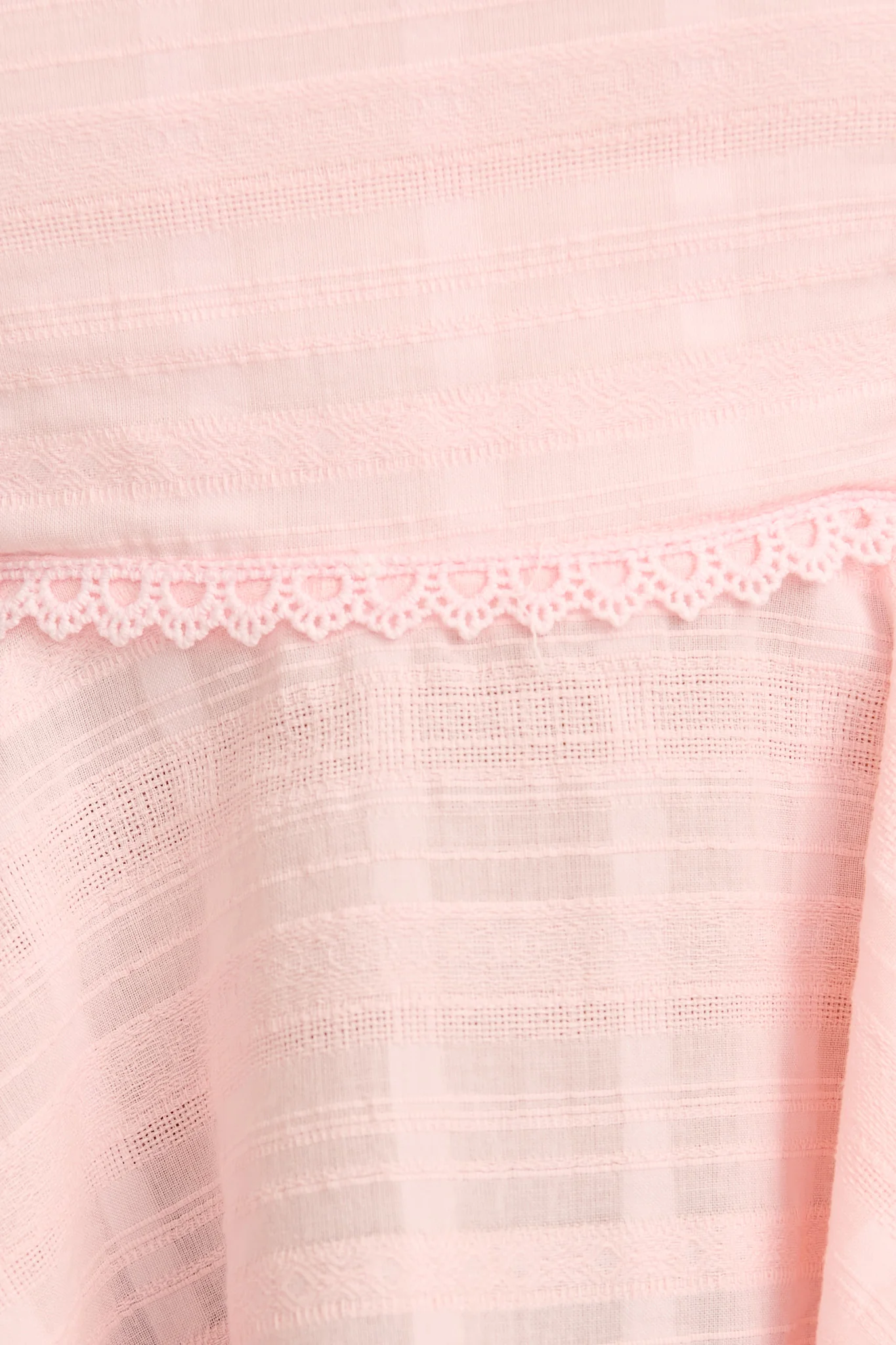 Palms Top in Pink Textured Cotton - Image 6
