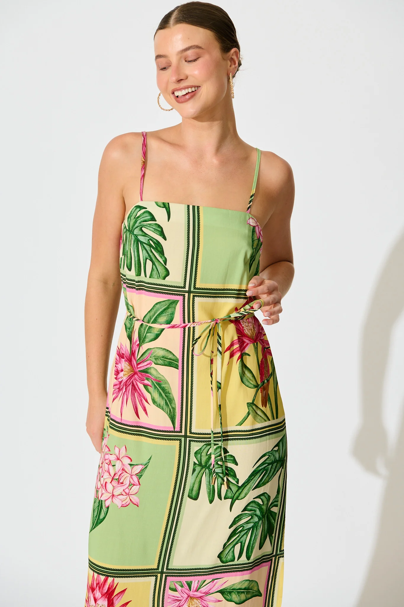Paradise Found Sundress in Yellow Multi Tile Print - Image 5
