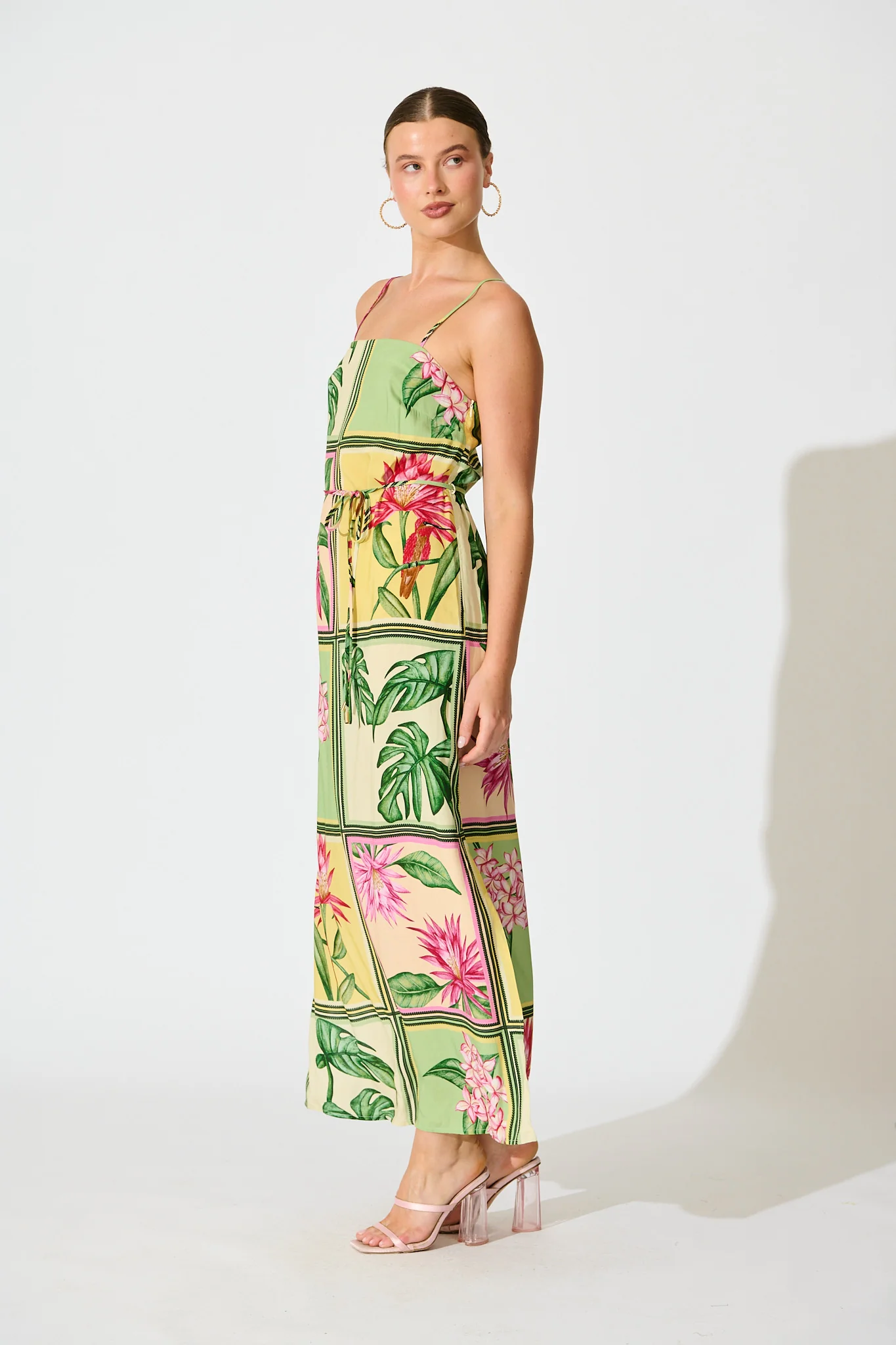Paradise Found Sundress in Yellow Multi Tile Print - Image 6