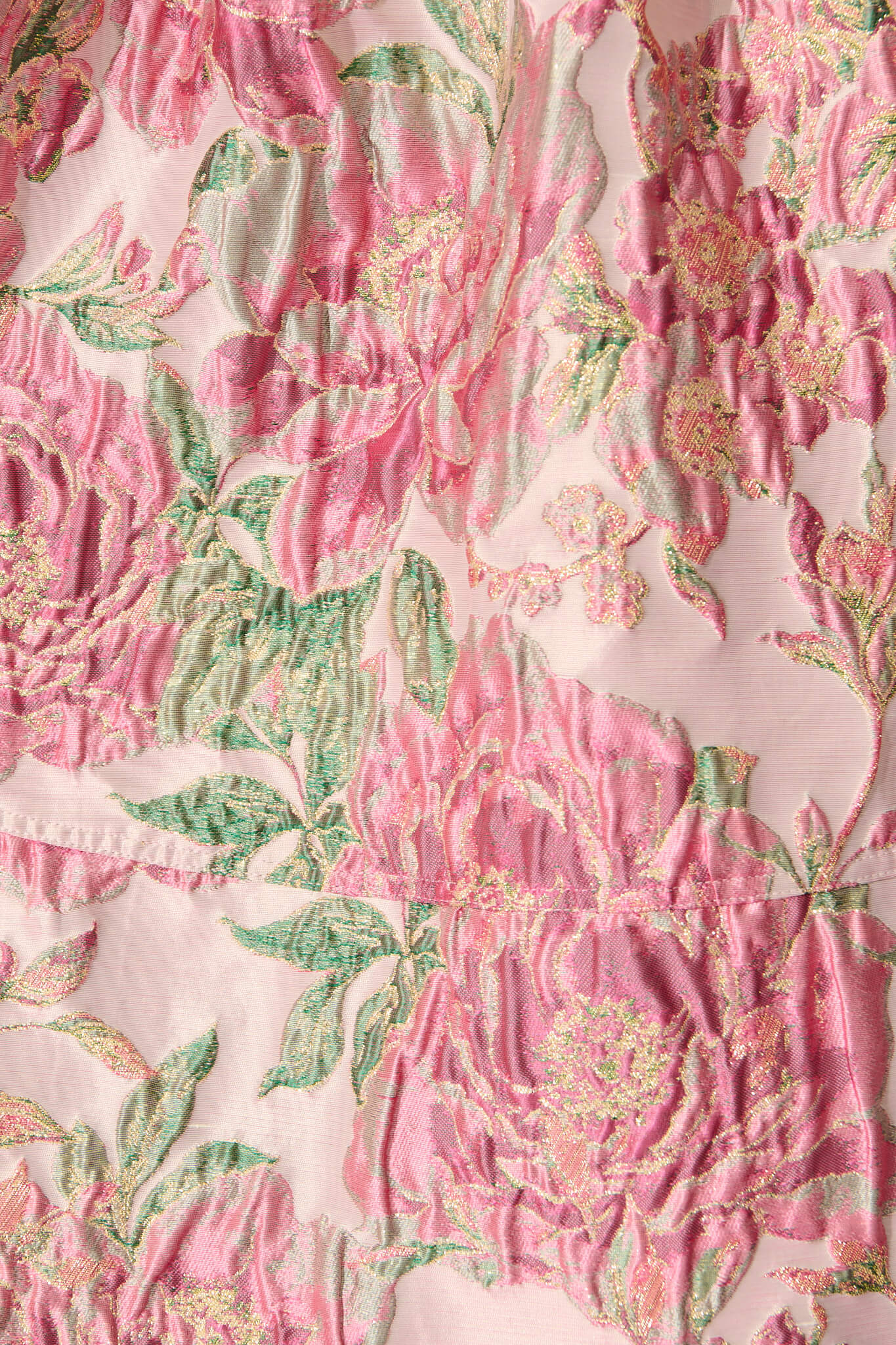 Paris Dreamer Dress in Dusty Pink with Green Jacquard - Image 10