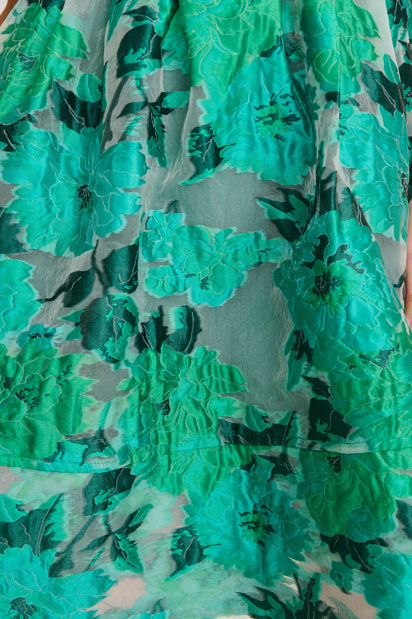 Paris Dreamer Dress in In Jade Green Organza Jacquard - Image 6