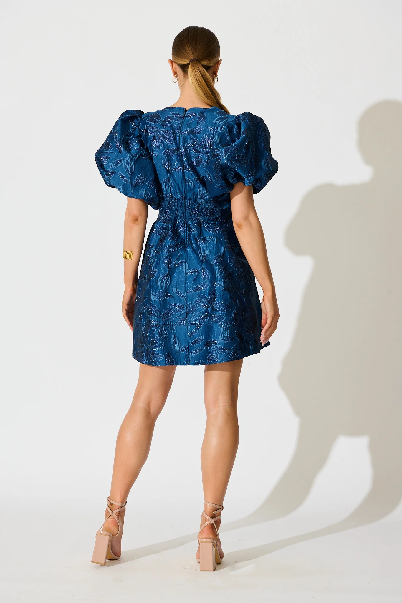Paris Dreamer Dress in Navy Jacquard - Image 8