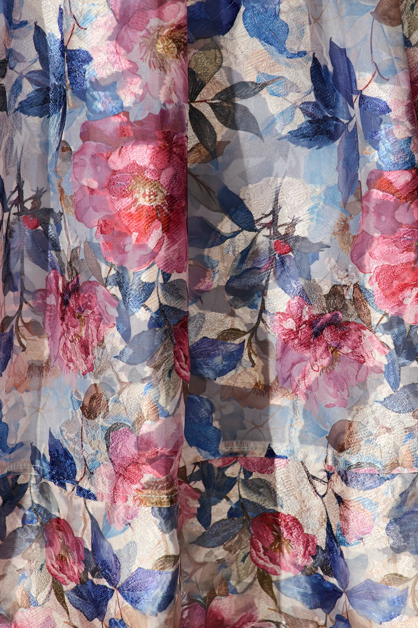 Paris Dreamer Dress in Navy with Pink Floral Organza - Image 7