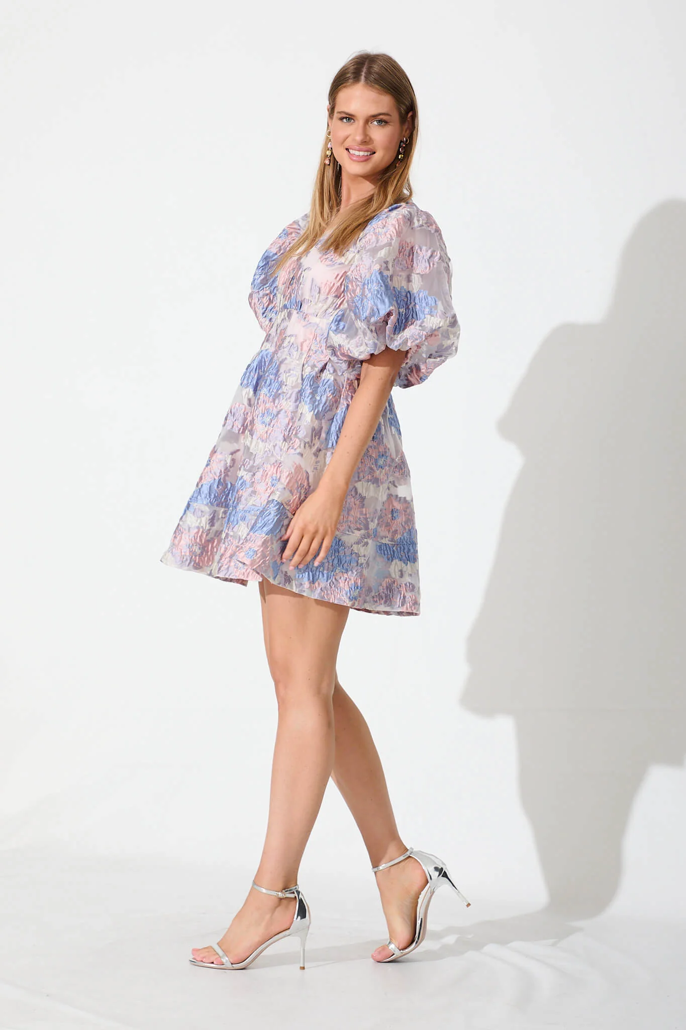 Paris Dreamer Dress In Silver With Pink And Lilac Organza - Image 7