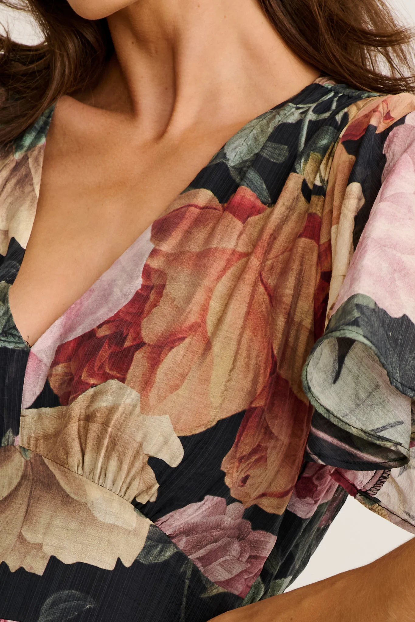 PRE ORDER Pastel Symphony Maxi Dress in Black with Multi Floral Print - Image 5
