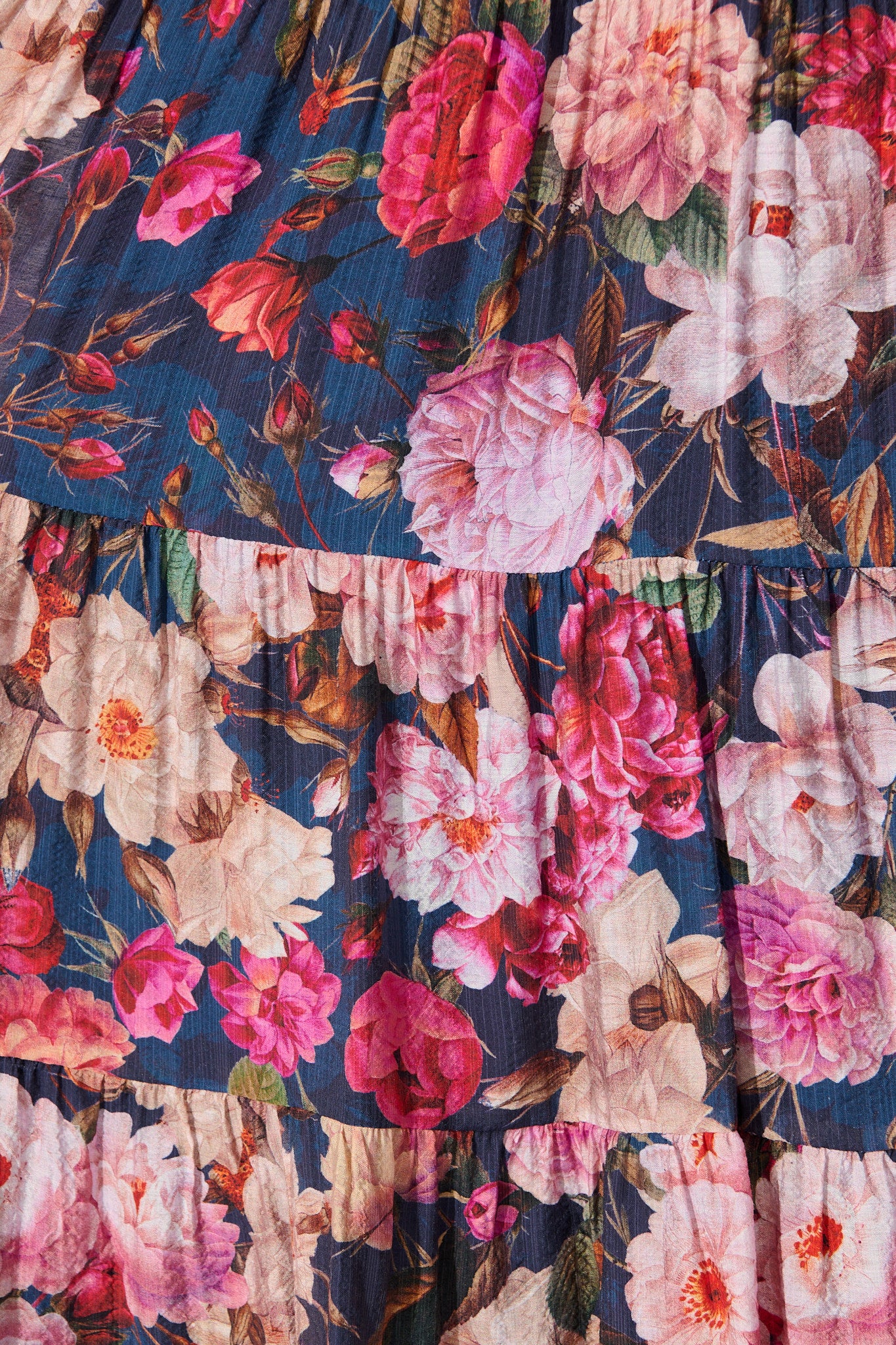 Pastel Symphony Maxi Dress in Navy with Blush Floral - Image 6