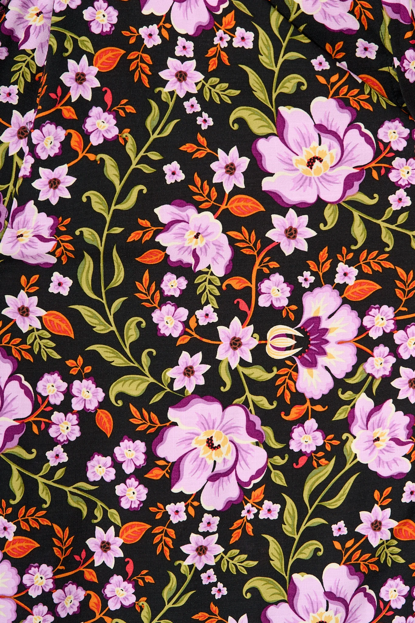 Payton Midi Shirt Dress in Black Multi Floral - Image 6