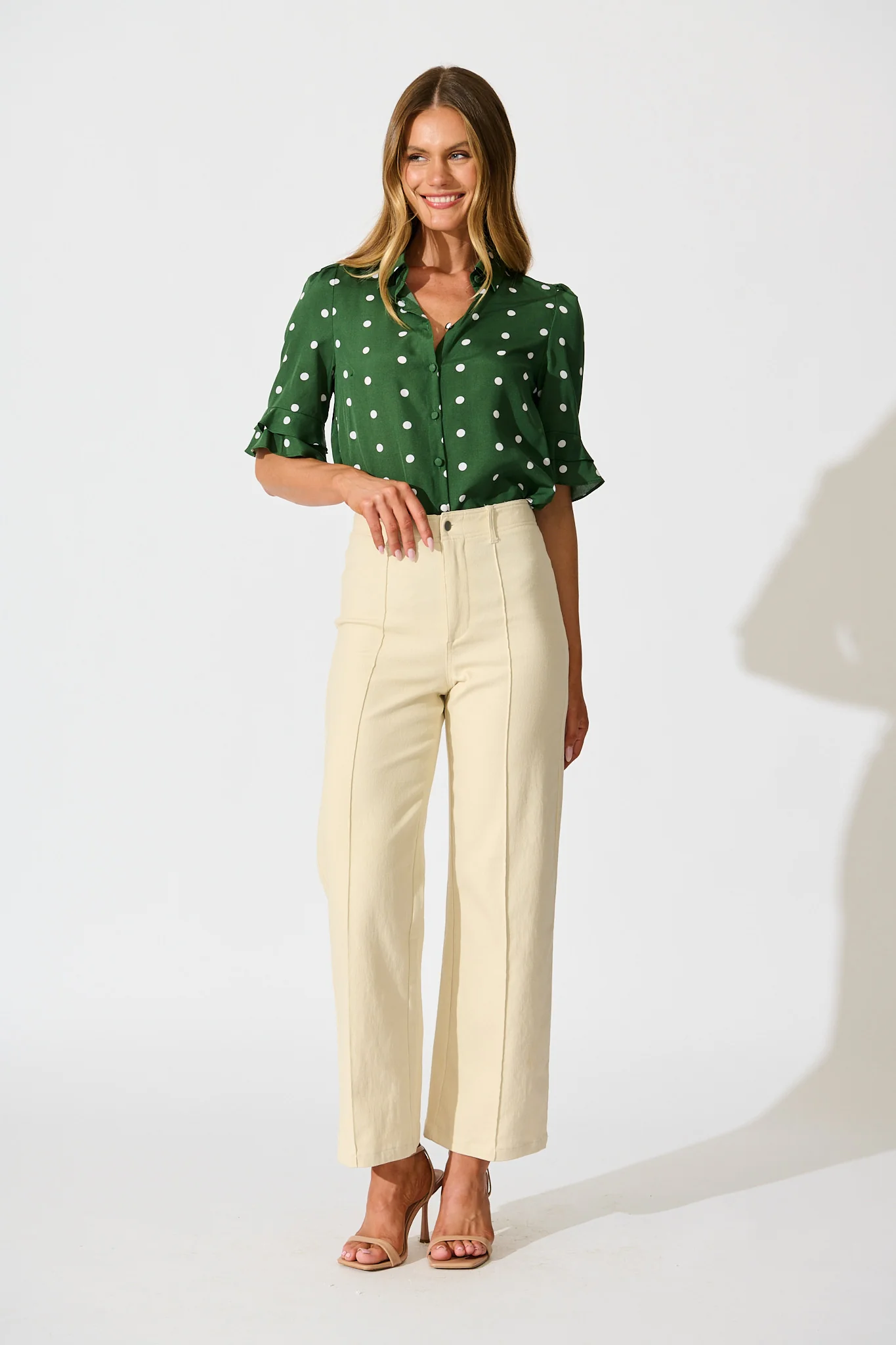 Perfectly Placed Shirt in Emerald with White Spot - Image 4