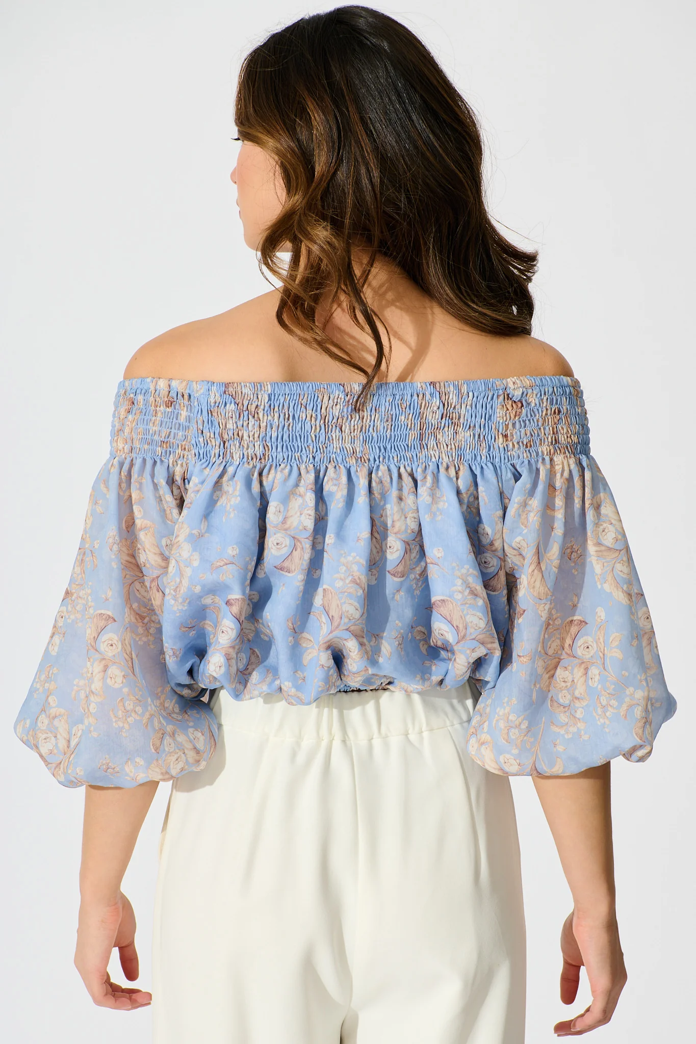 Petal Haze Top in Blue Floral - Image 5