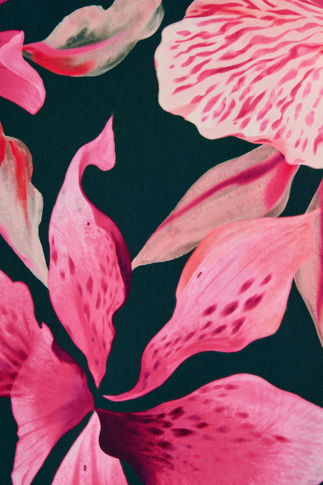 Petal Rhapsody Maxi Dress in Emerald with Pink Floral - Image 6