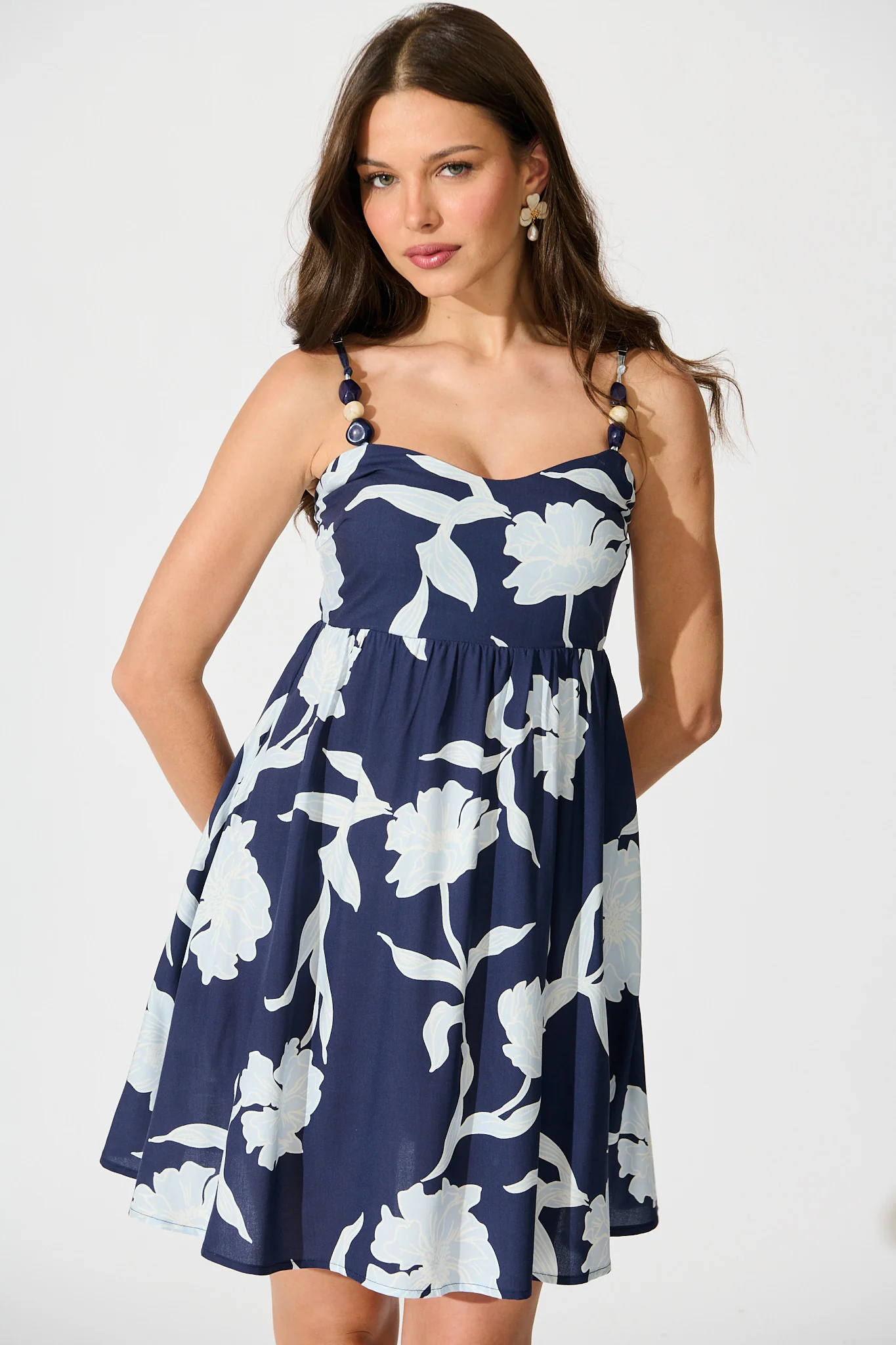 Petals & Dreams Sundress in Navy with Blue Floral - Image 6