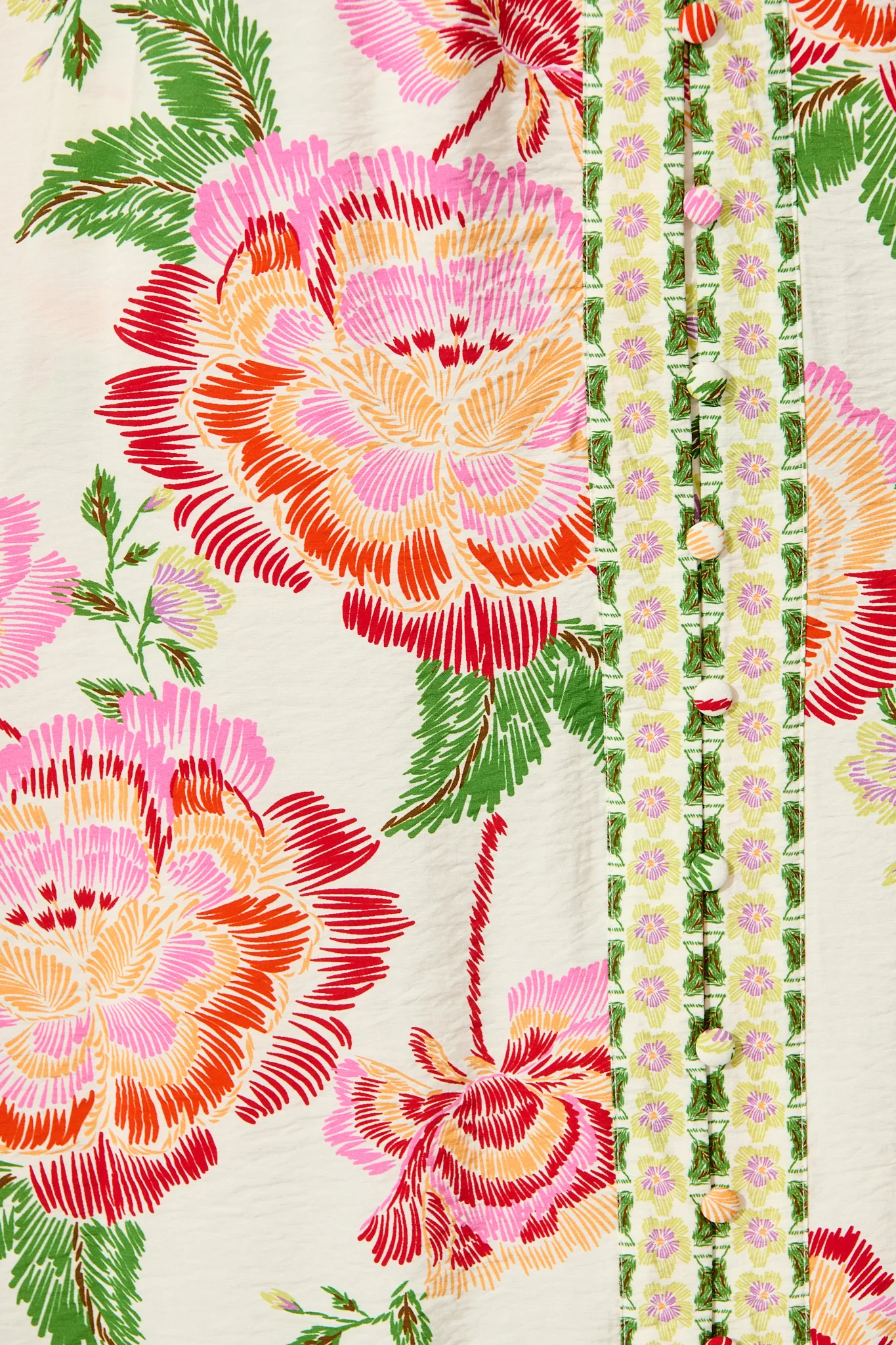 Portofino Bloom Midi dress in Cream with Pink Floral - Image 6