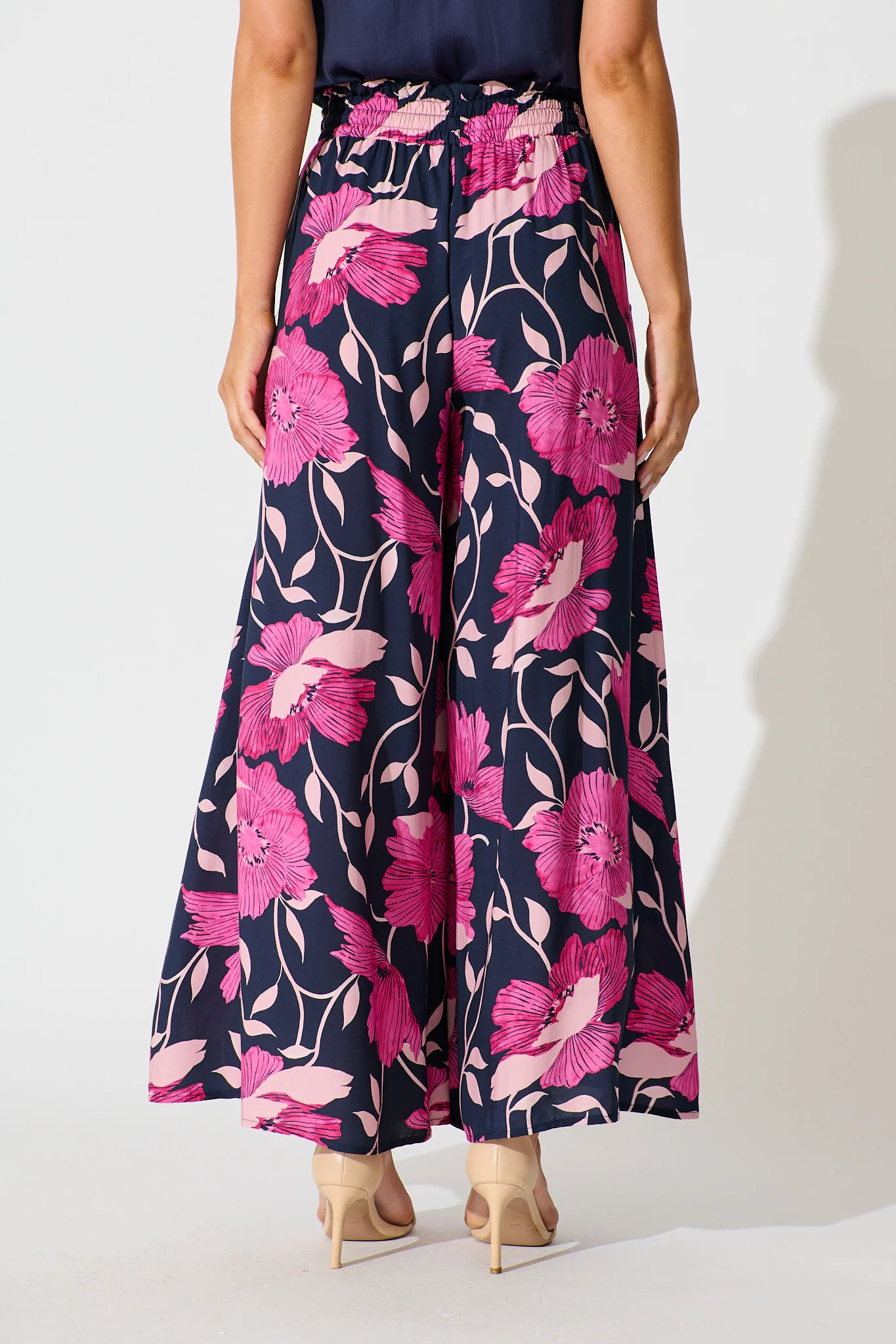 Pretoria Pant In Navy with Pink Floral - Image 3