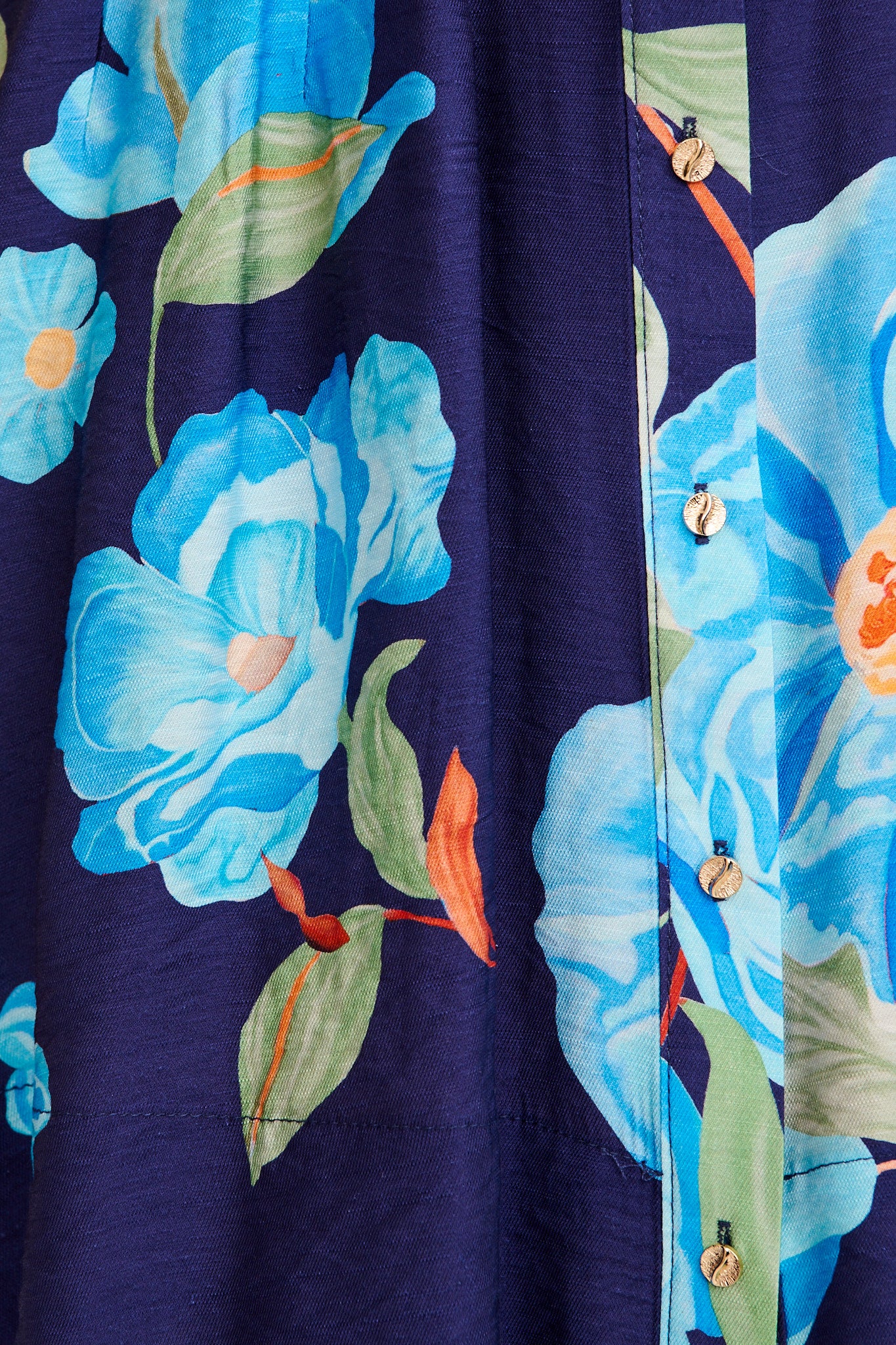 Pretty Haze Shirt Dress in Navy with Blue Floral - Image 6