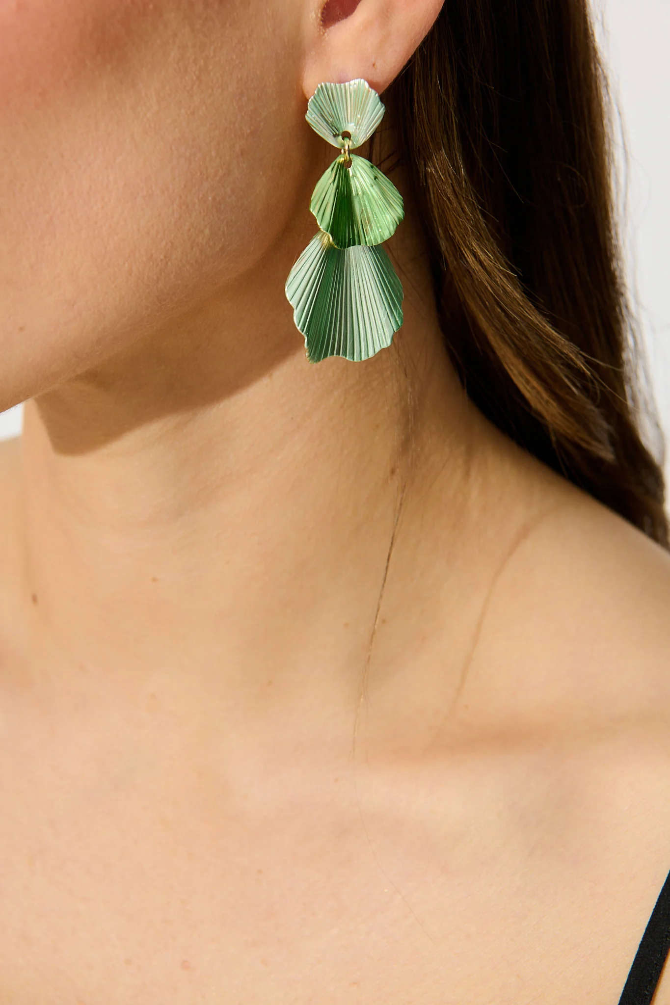 Primrose Drop Earrings In Multi Green - Image 2