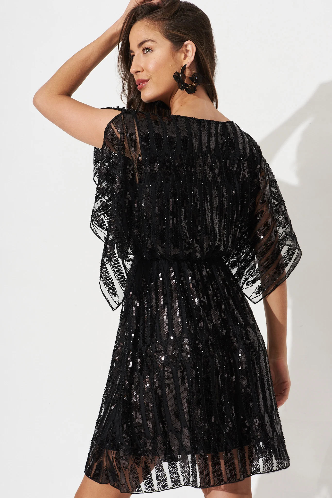 Prosecco Sequin Dress in Black - Image 5