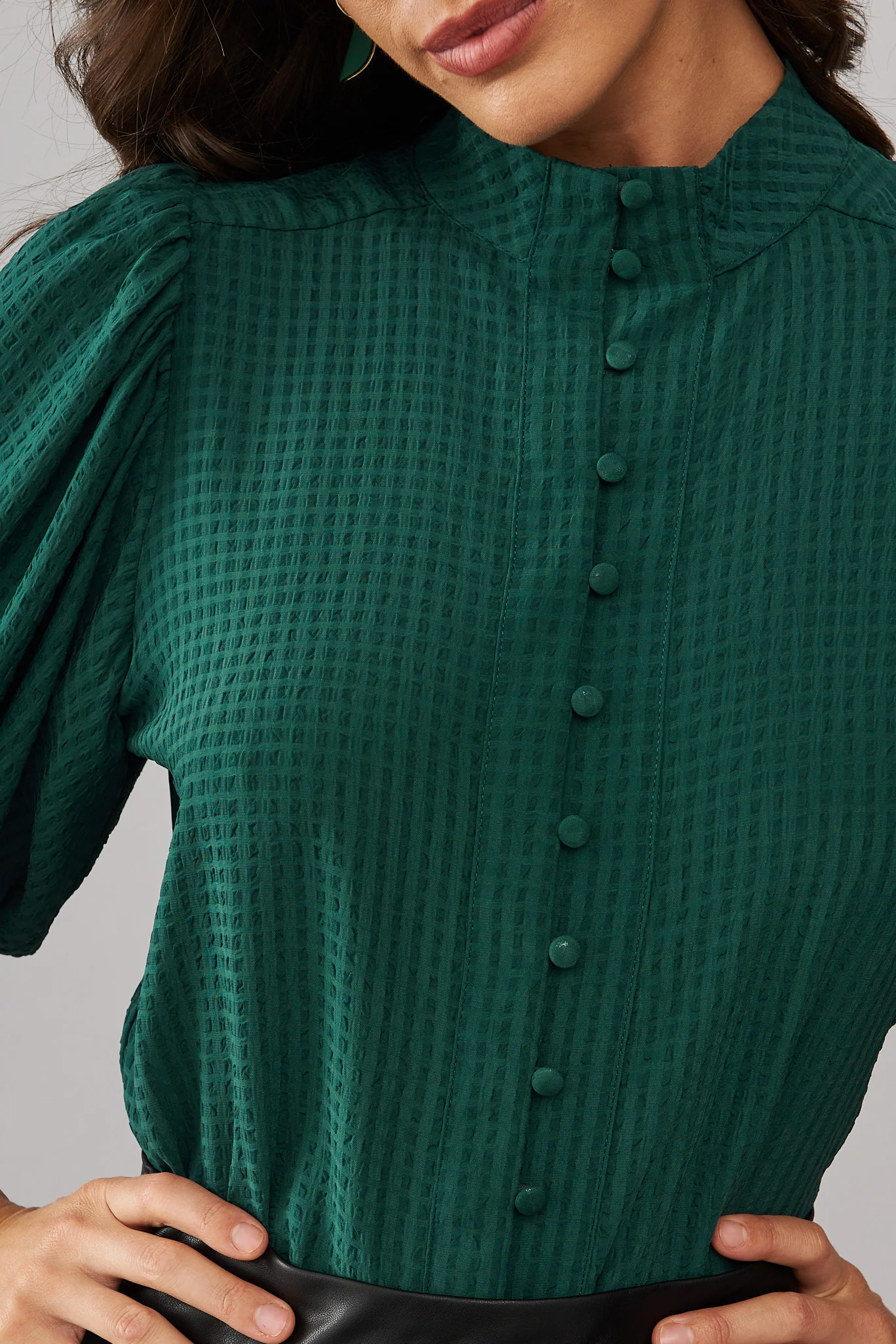 Prudence Shirt In Emerald Green - Image 3