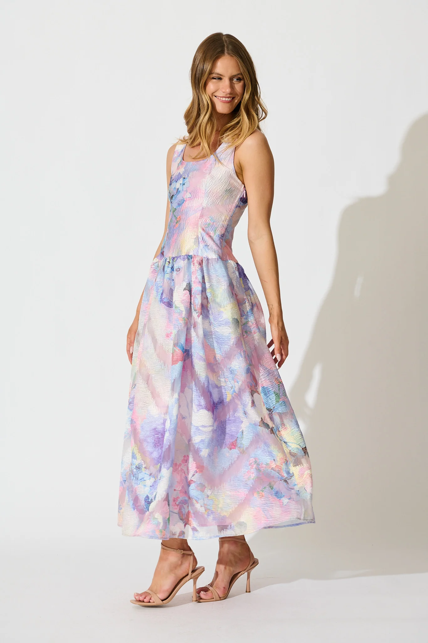Pure Luxe Maxi Dress in Multi Purple Organza - Image 5