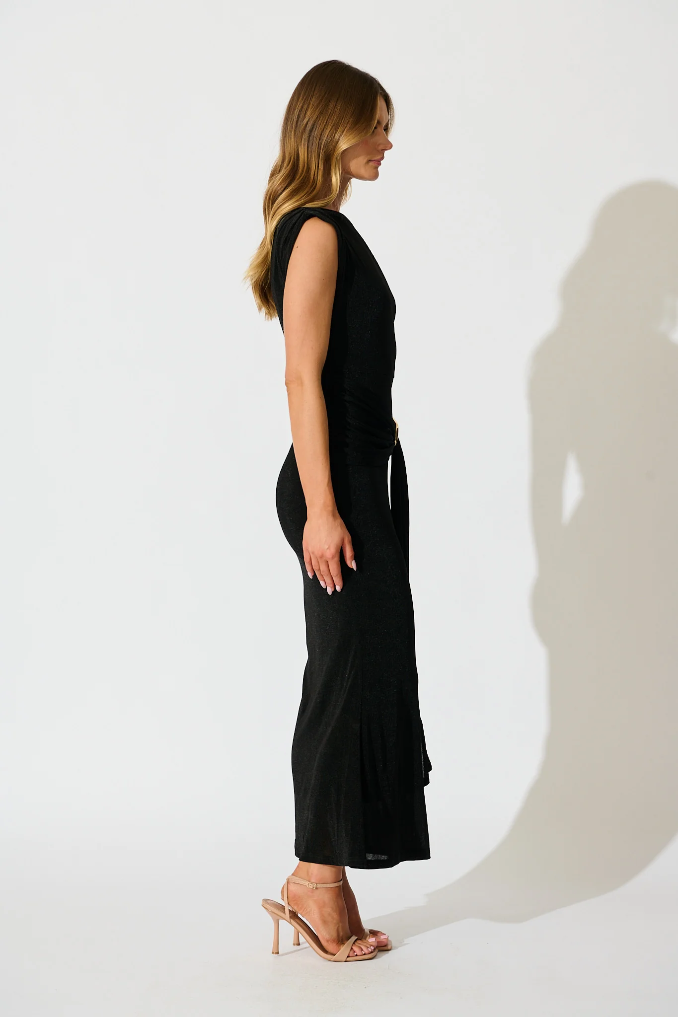 Queen Of The Night Maxi Dress in Black Jersey - Image 4