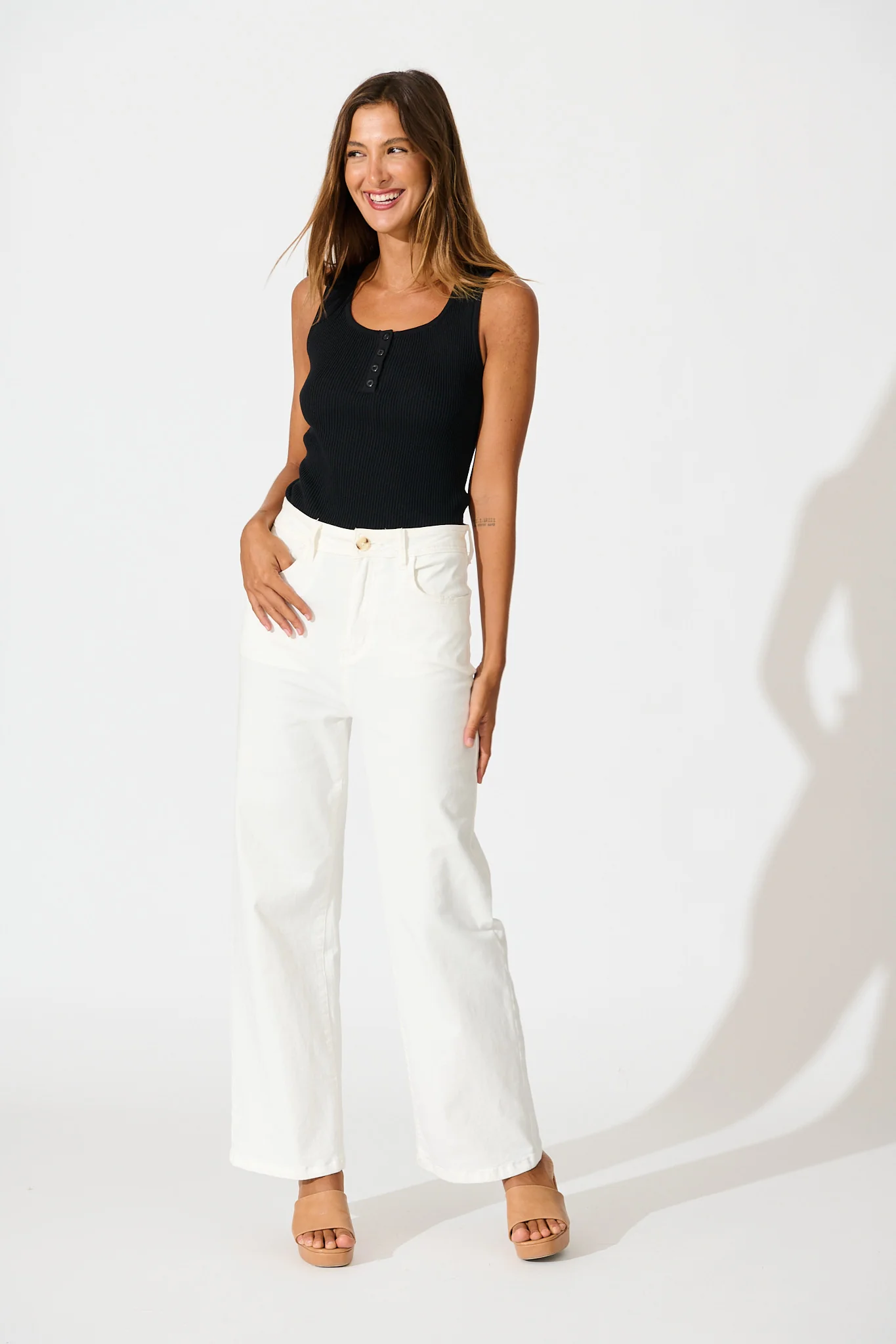 Radiant Tank Top in Black Cotton Blend - Image 4