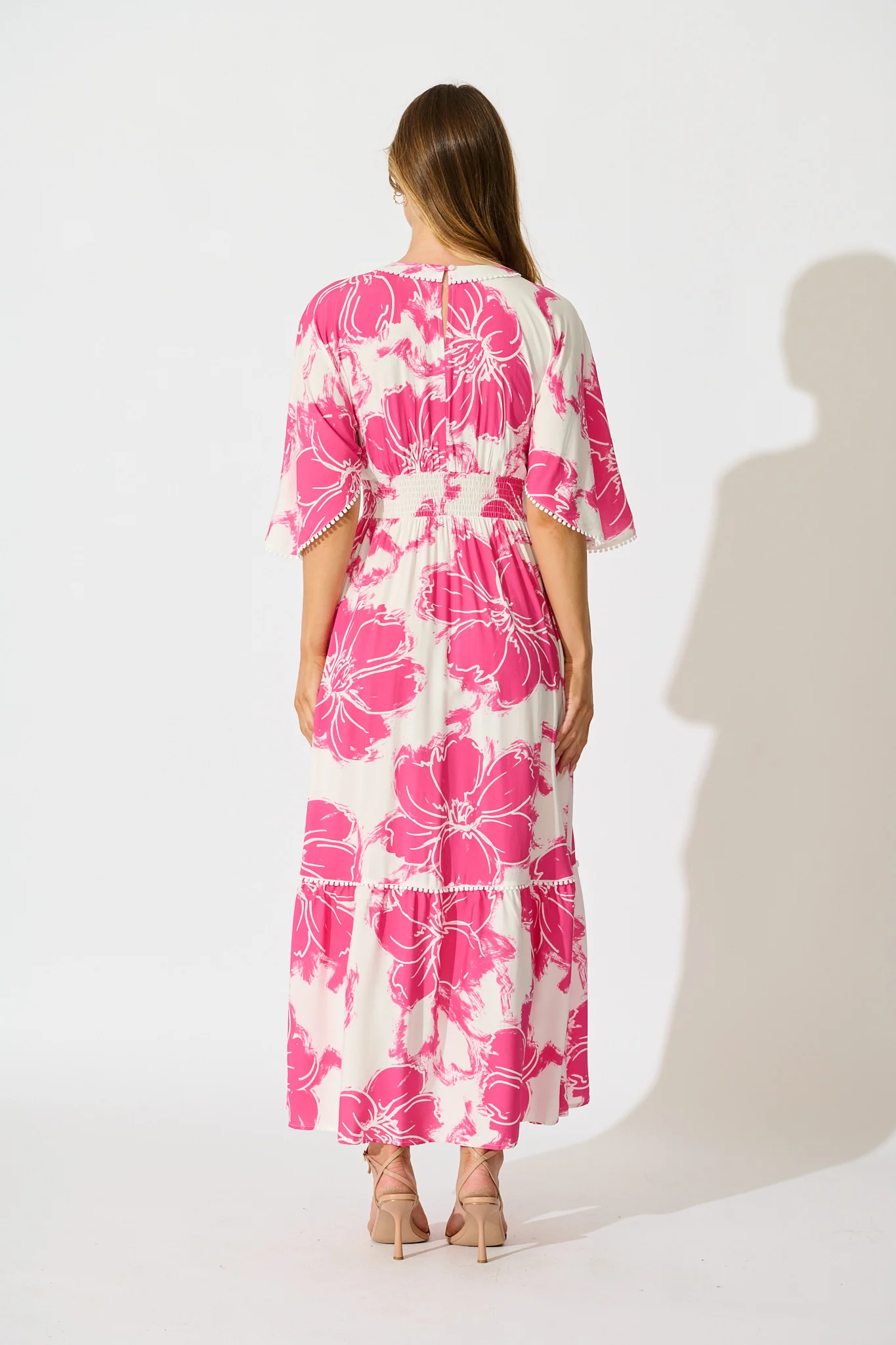 Raelle Maxi Dress in Pink and White Floral - Image 4