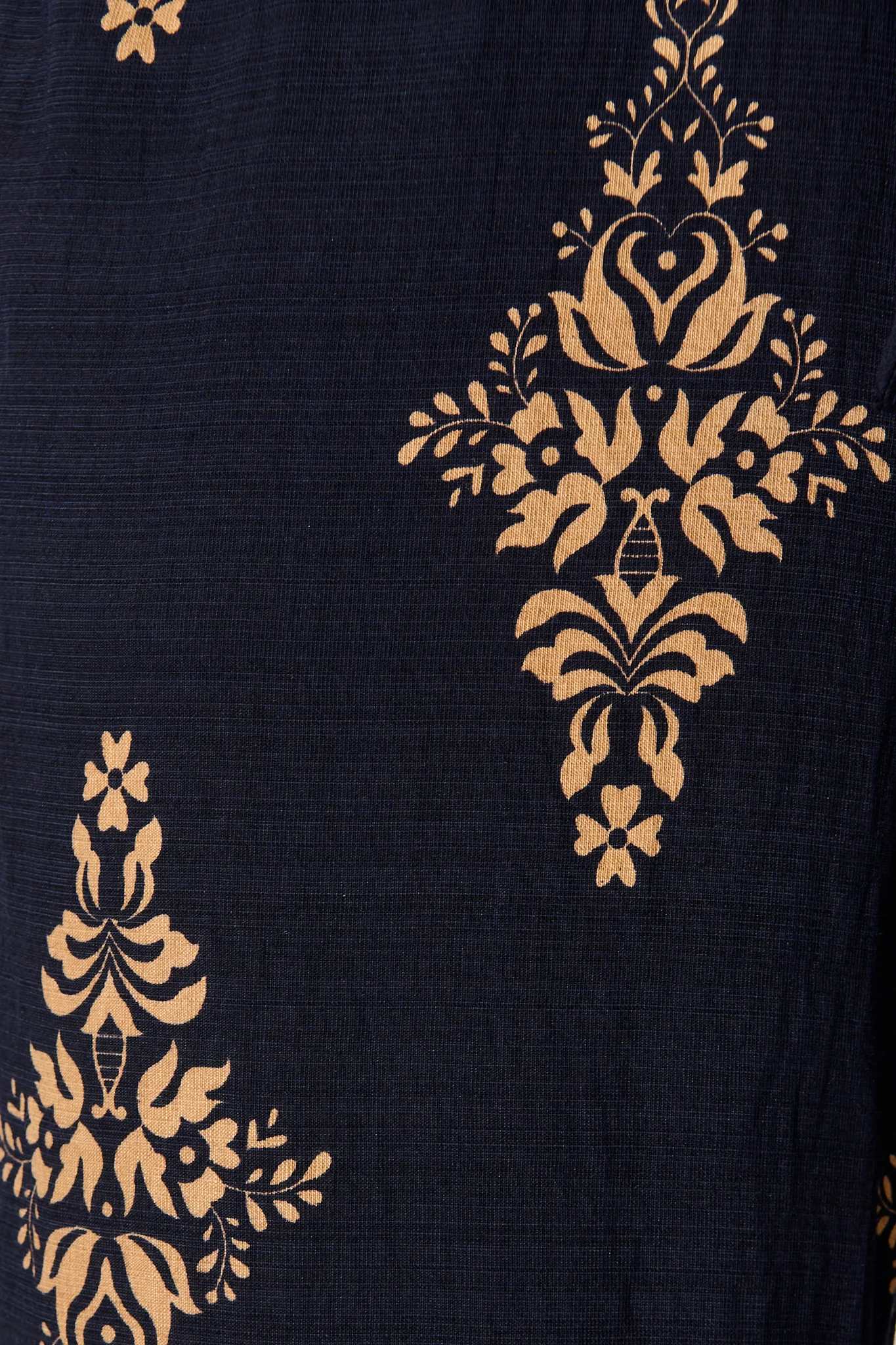 Rania Pant in Navy with Tan Boho Linen Blend - Image 7