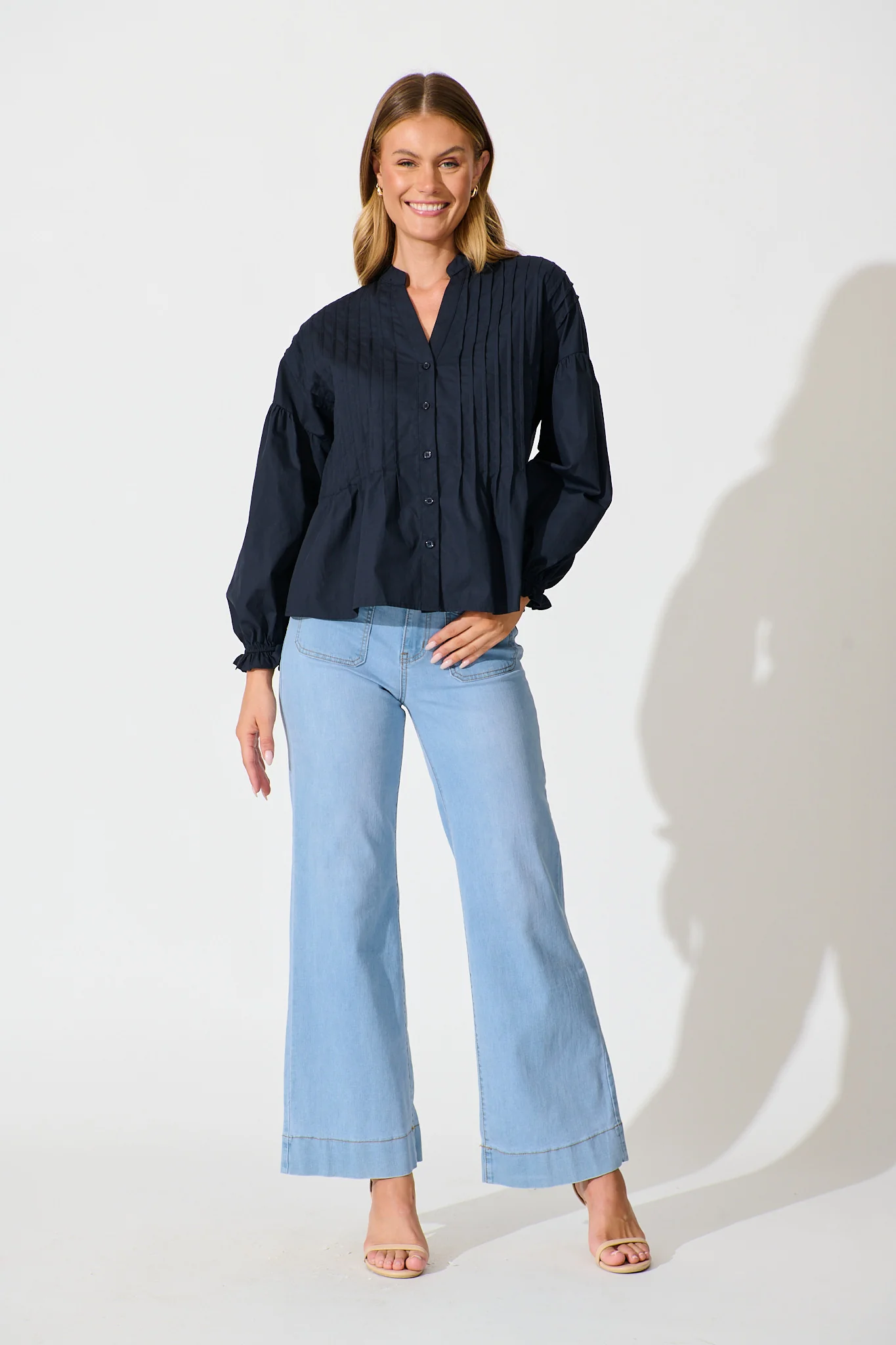 Rapture Shirt in Navy Cotton - Image 4