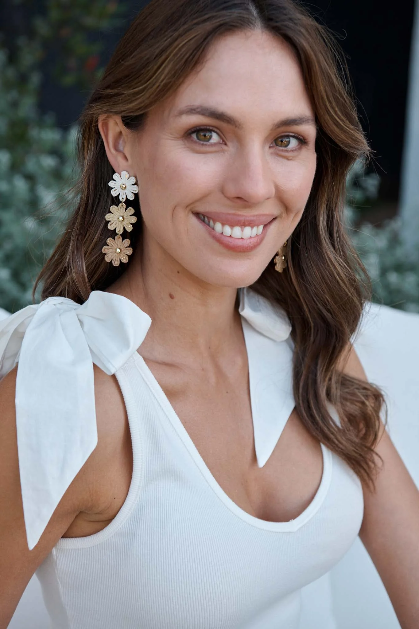 Rara Raffia Drop Earrings in Multi Brown - Image 7