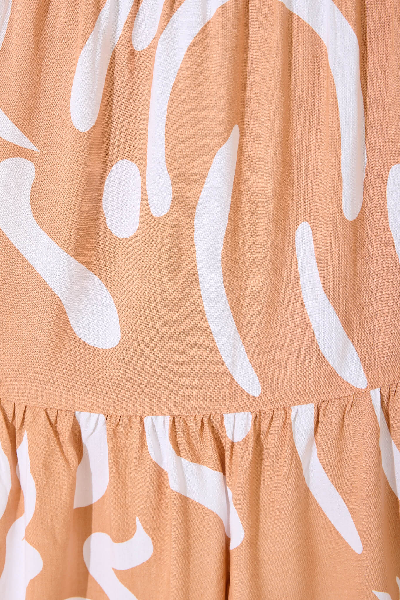 Ray Of Light Midi Dress In Beige With White Print - Image 6