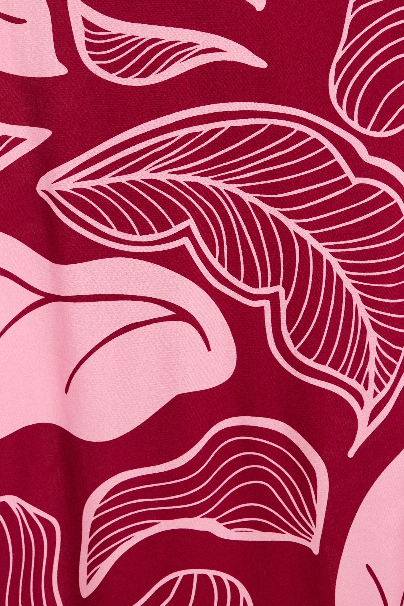 Reanna Midi Shirt Dress in Plum with Pink Leaf Print - Image 6