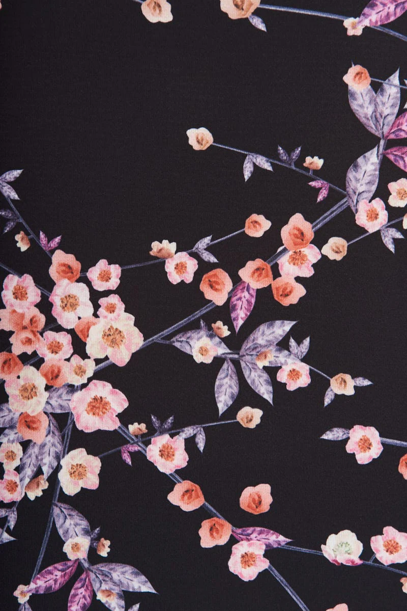 Rejina Top In Black With Cherry Blossom - Image 10