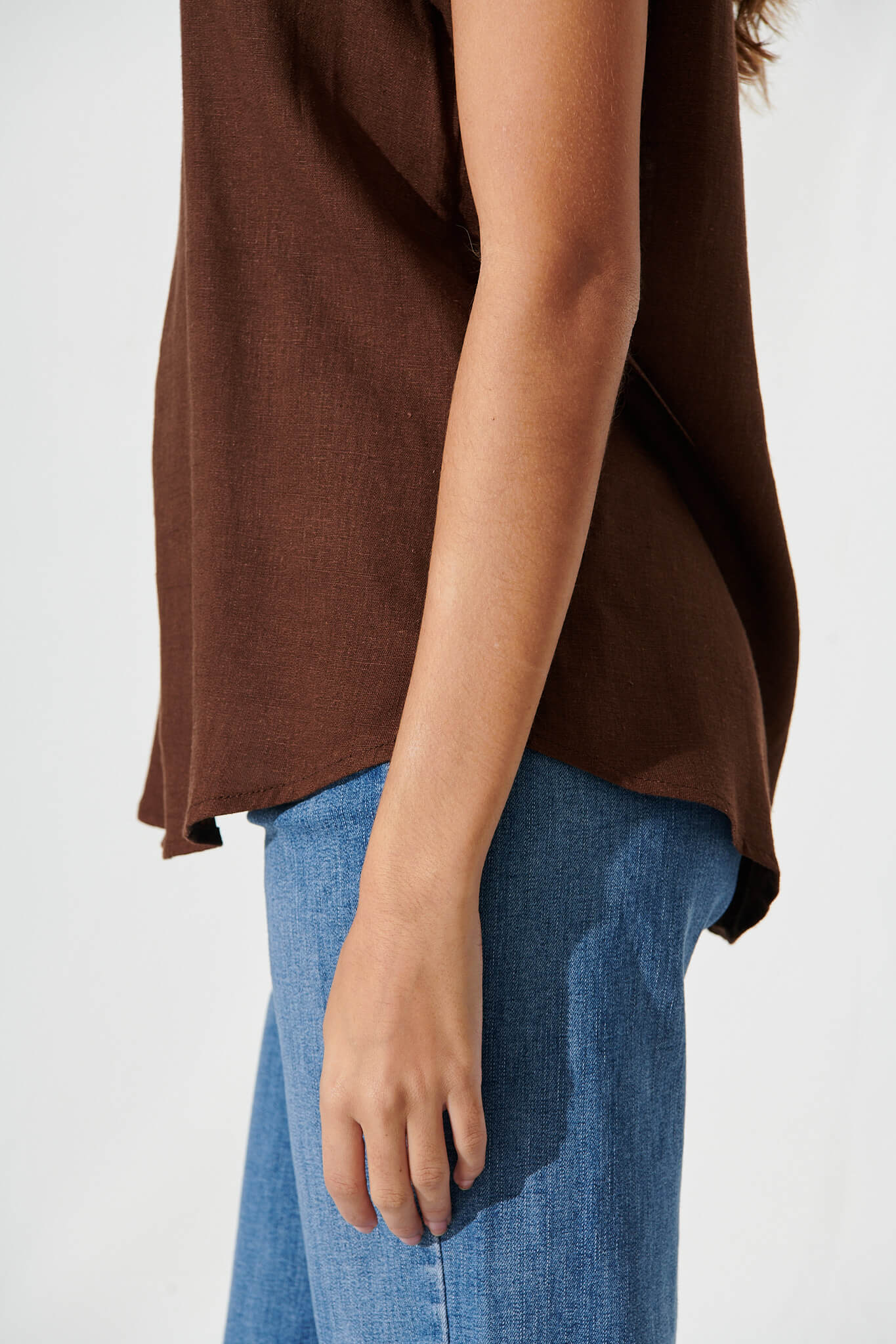 Rejina Top In Chocolate Linen Blend - Image 5