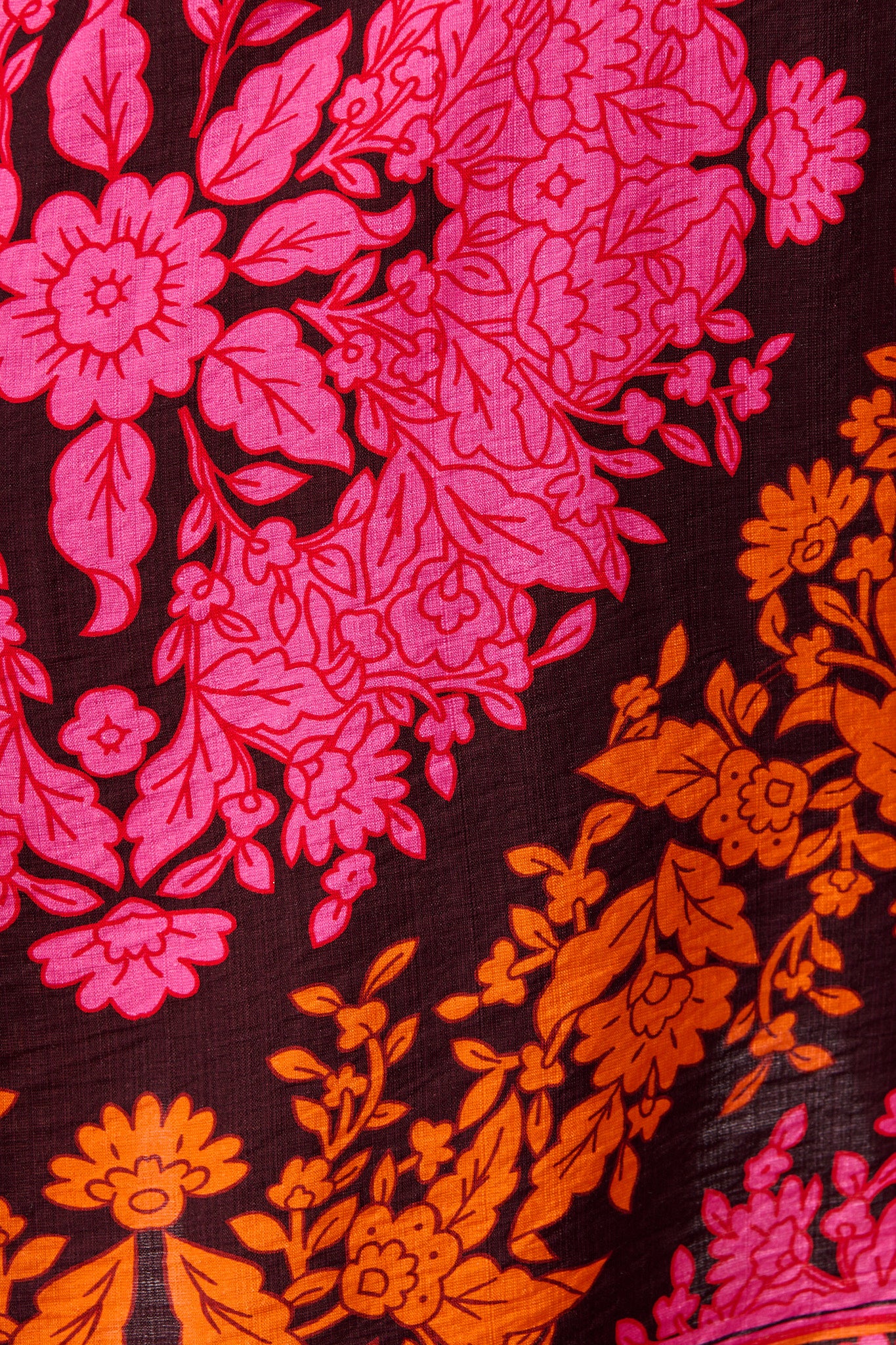 Risa Shirt Dress In Pink And Orange Floral Linen Blend - Image 6