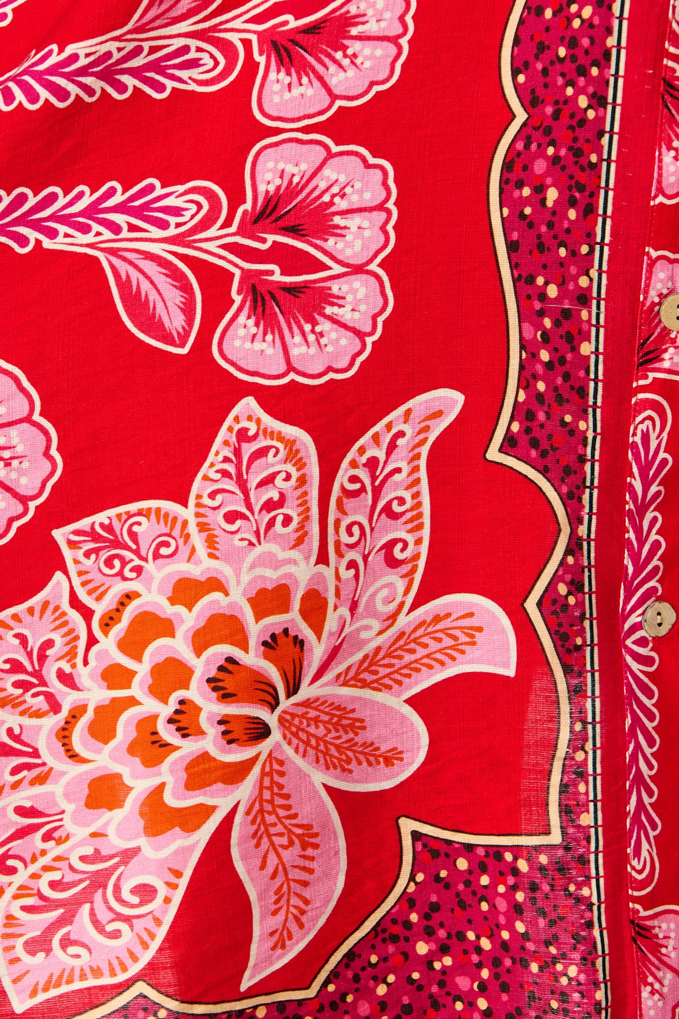 Risa Shirt Dress In Red Flower Linen Blend - Image 6