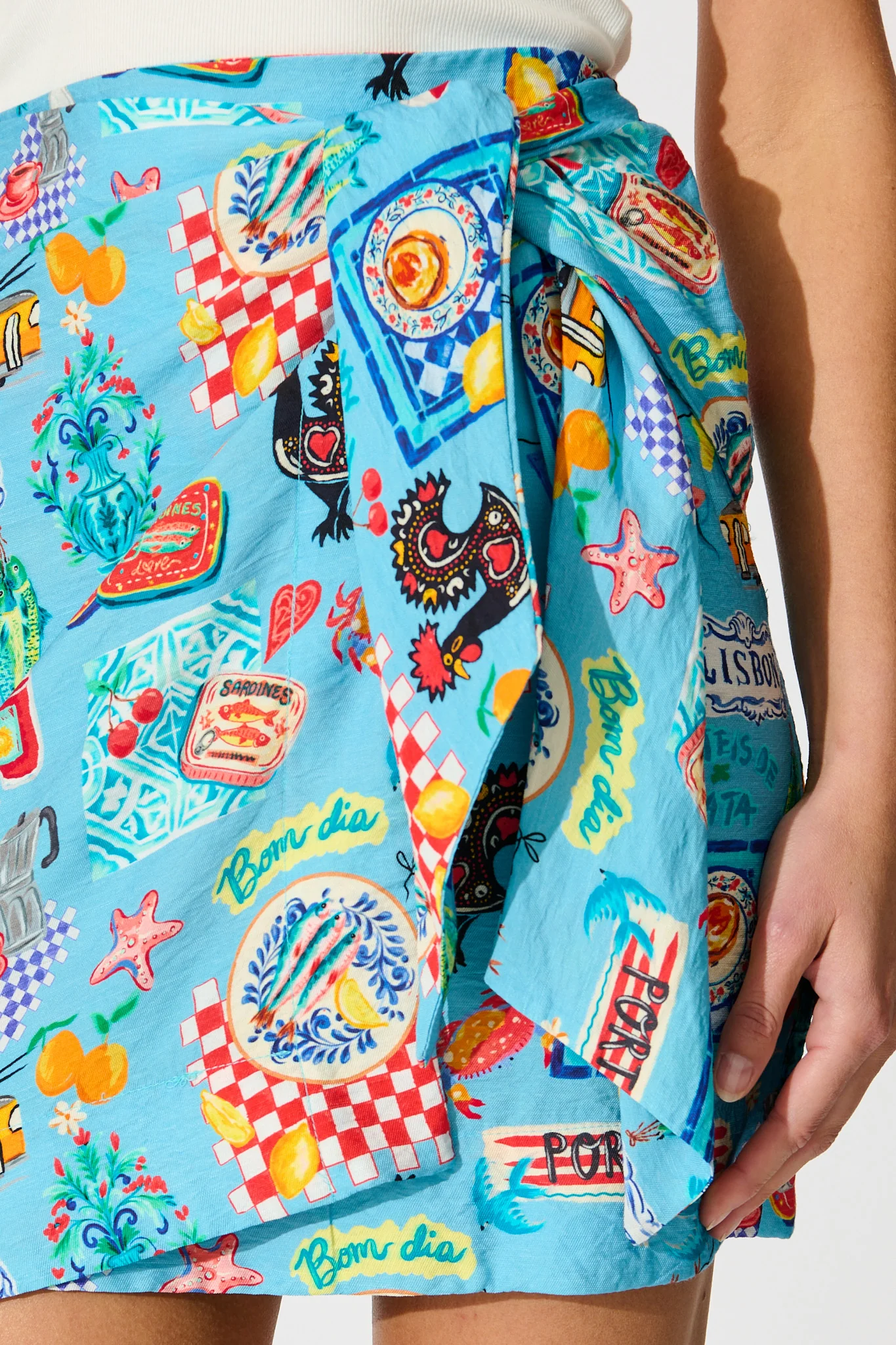 Rita Skirt in Blue Multi Conversational Print - Image 5