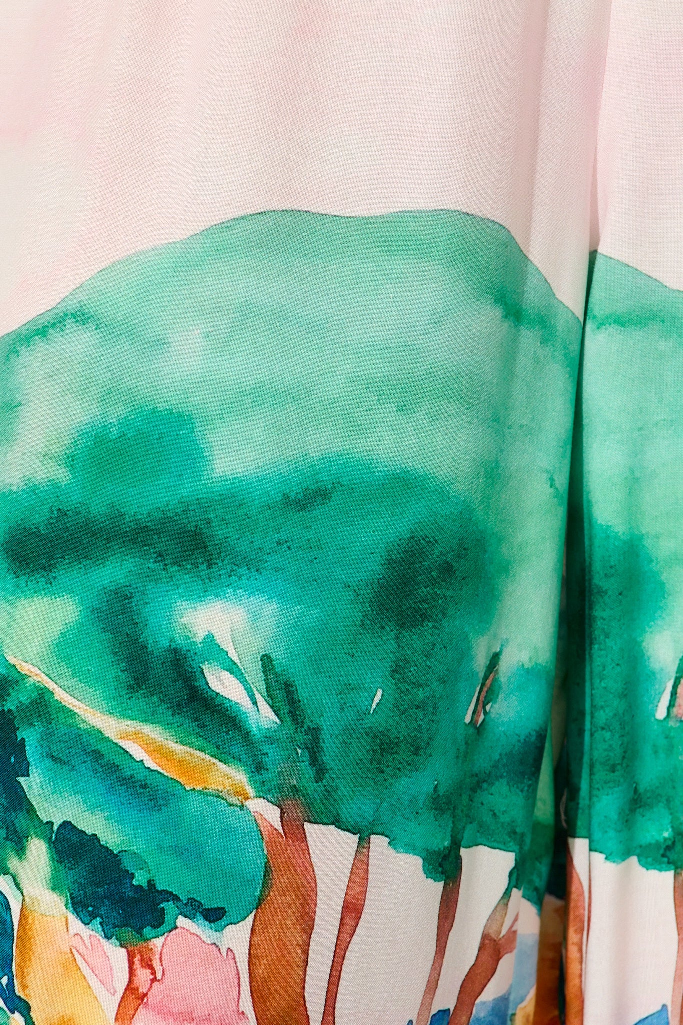 Riviera Whisper Pant in Blush Multi Landscape Print - Image 6