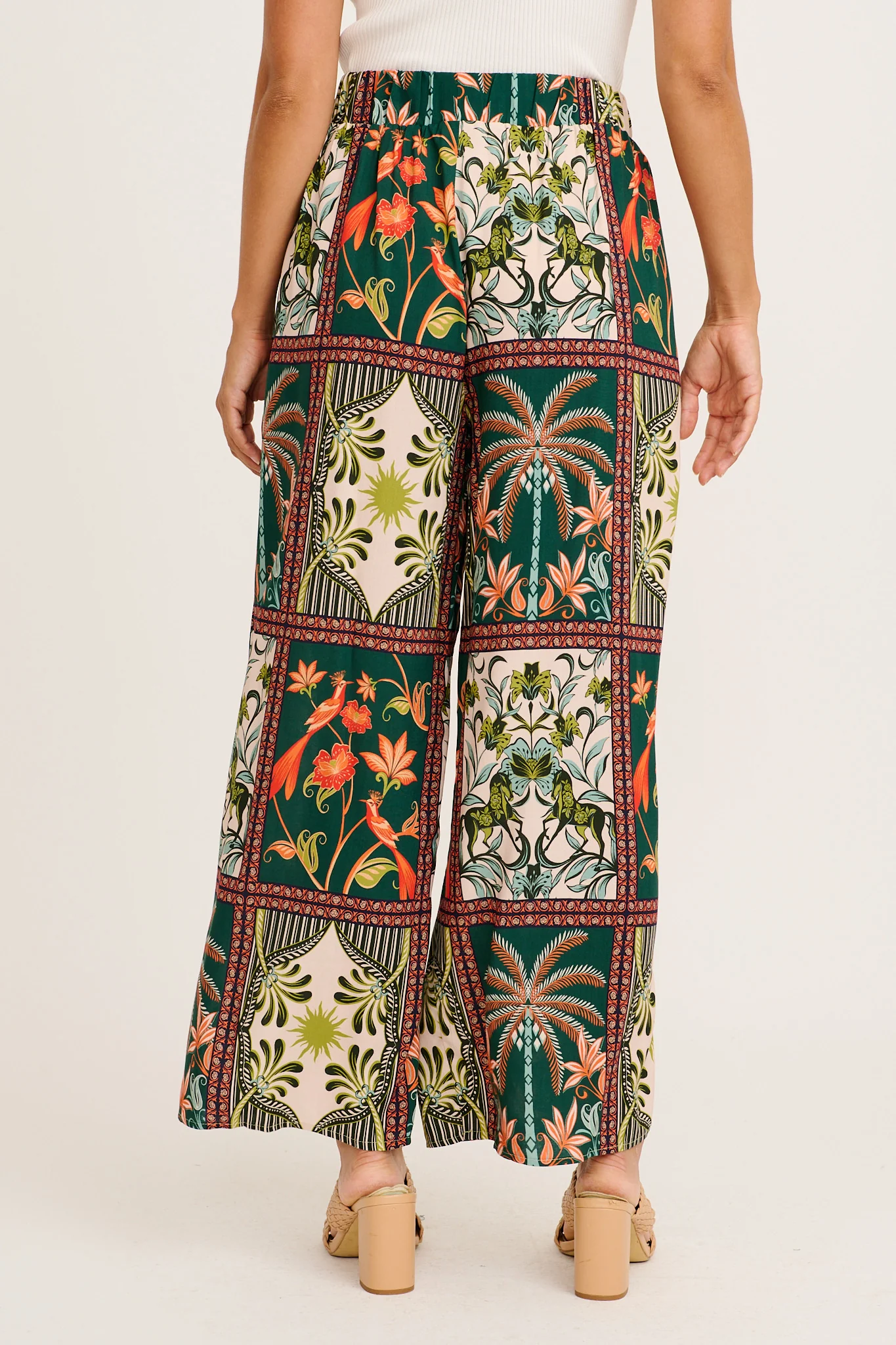 Riviera Whisper Pant in Green Tile Print - Image 3